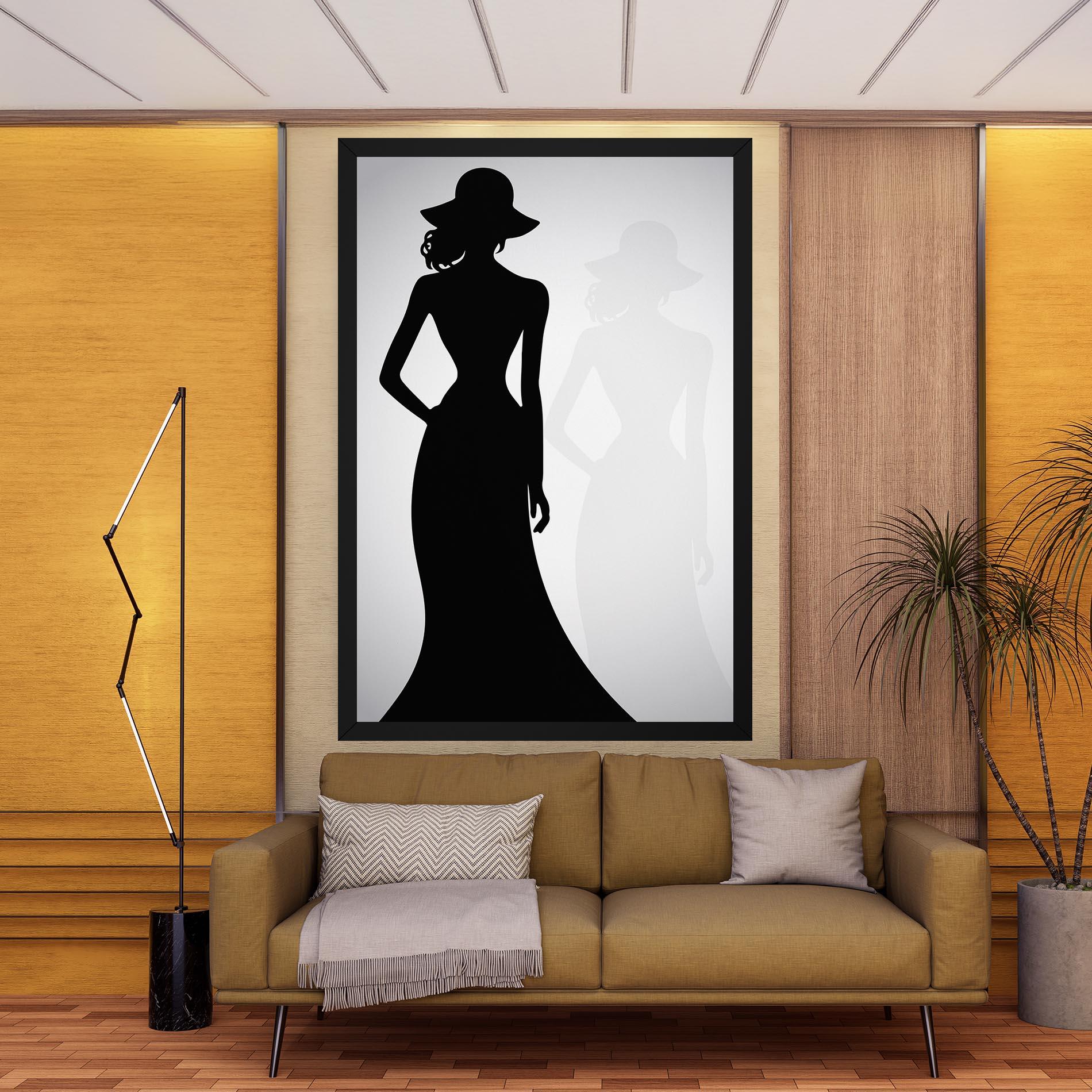 Leinwandbild Silhouette Lady mockup 9
