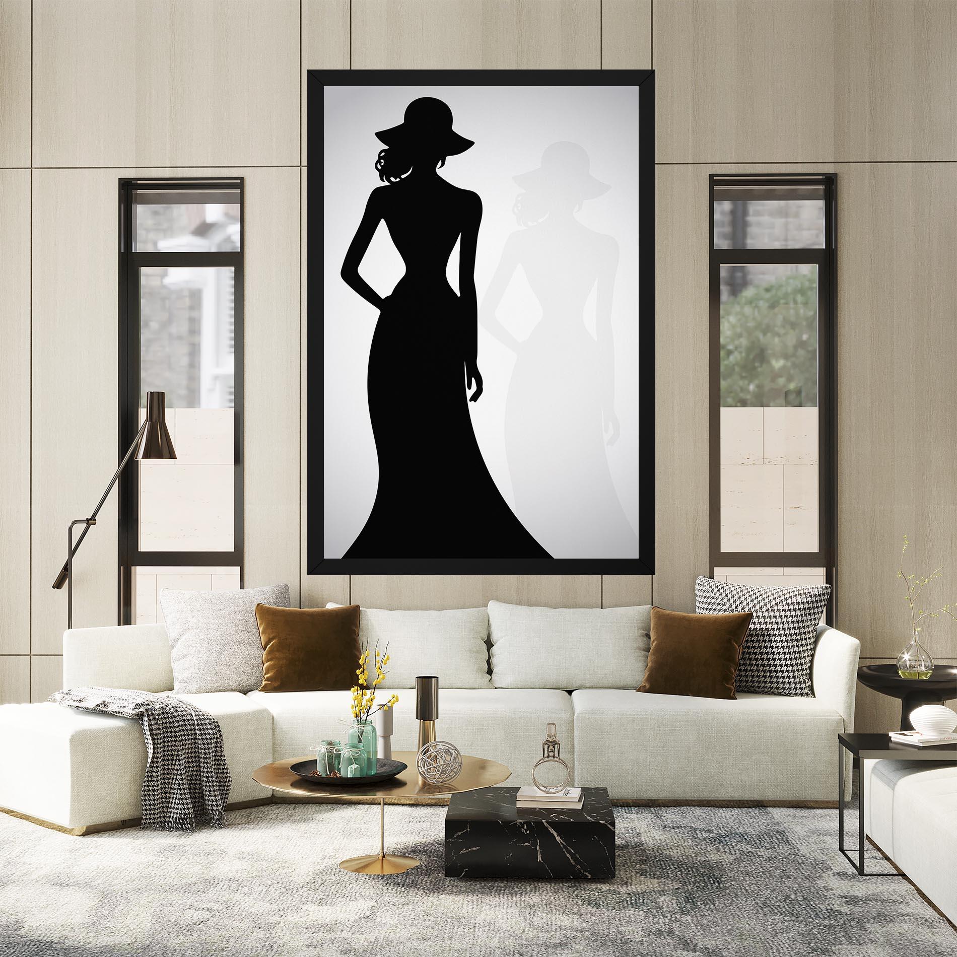 Leinwandbild Silhouette Lady mockup 2