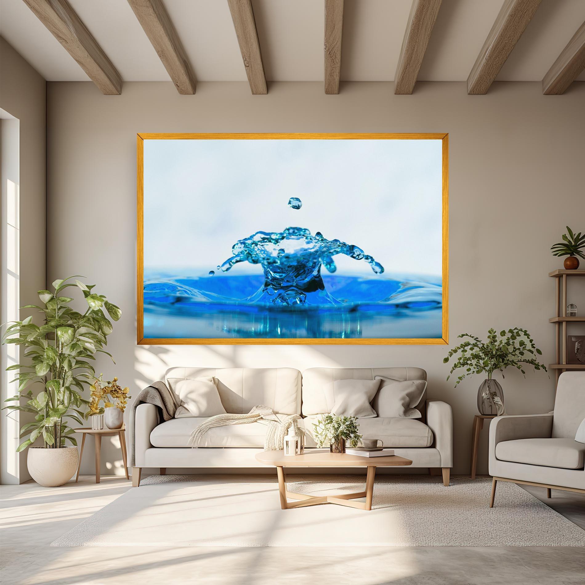 Leinwandbild Blue Water Splash mockup 6
