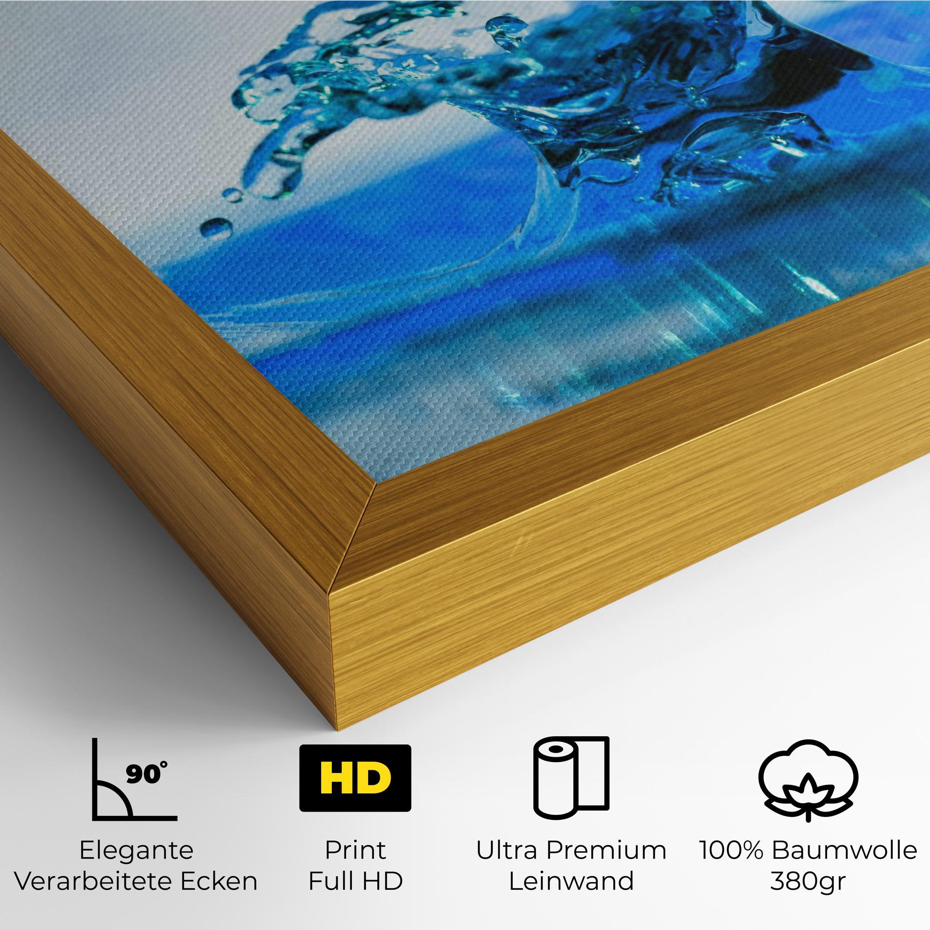 Leinwandbild Blue Water Splash mockup 4