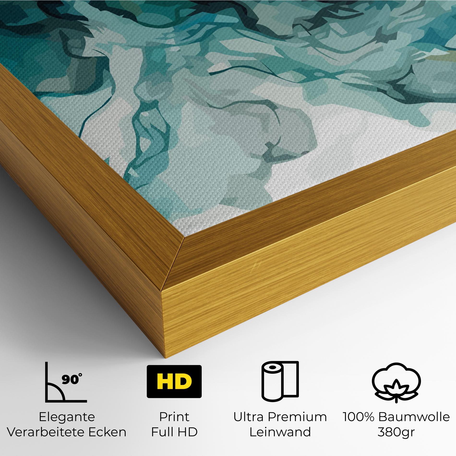 Leinwandbild Blue Yellow Art mockup 4