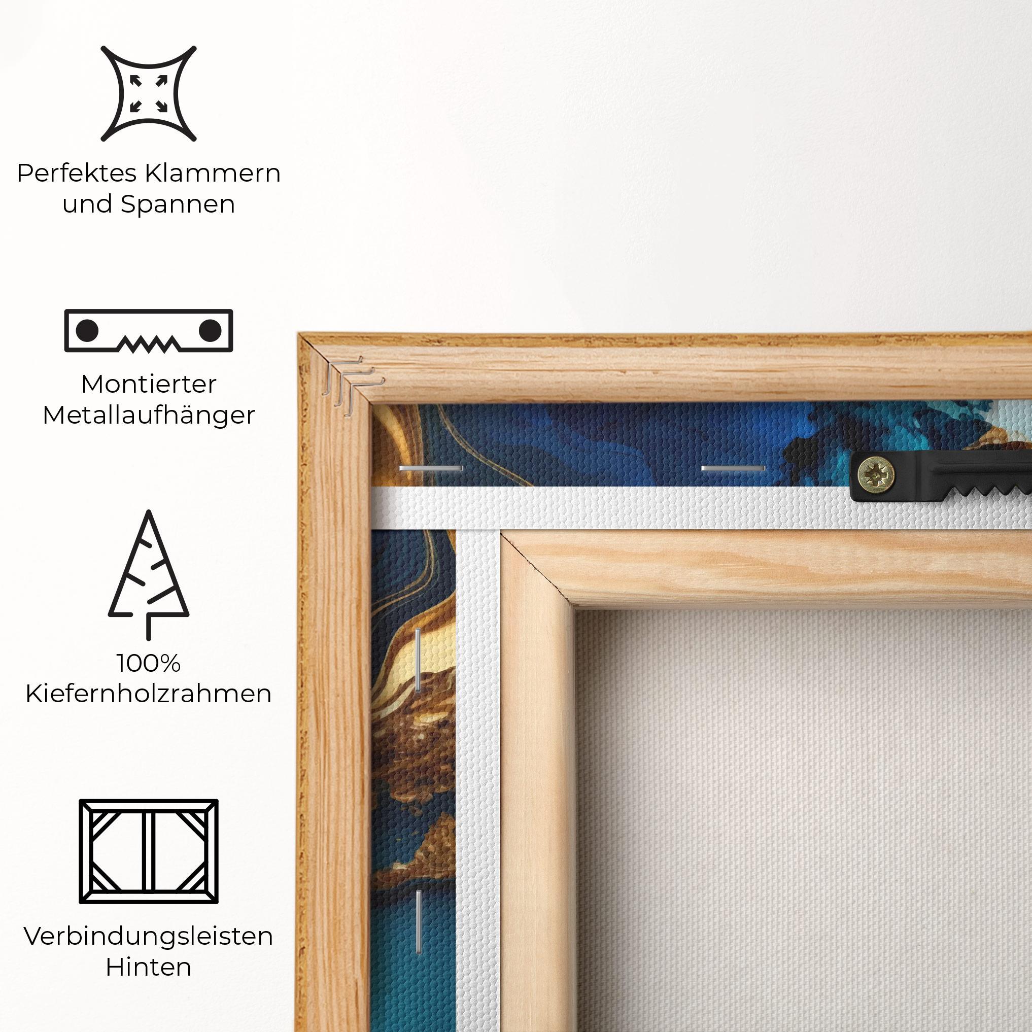 Leinwandbild Blue Gold Wave mockup 5