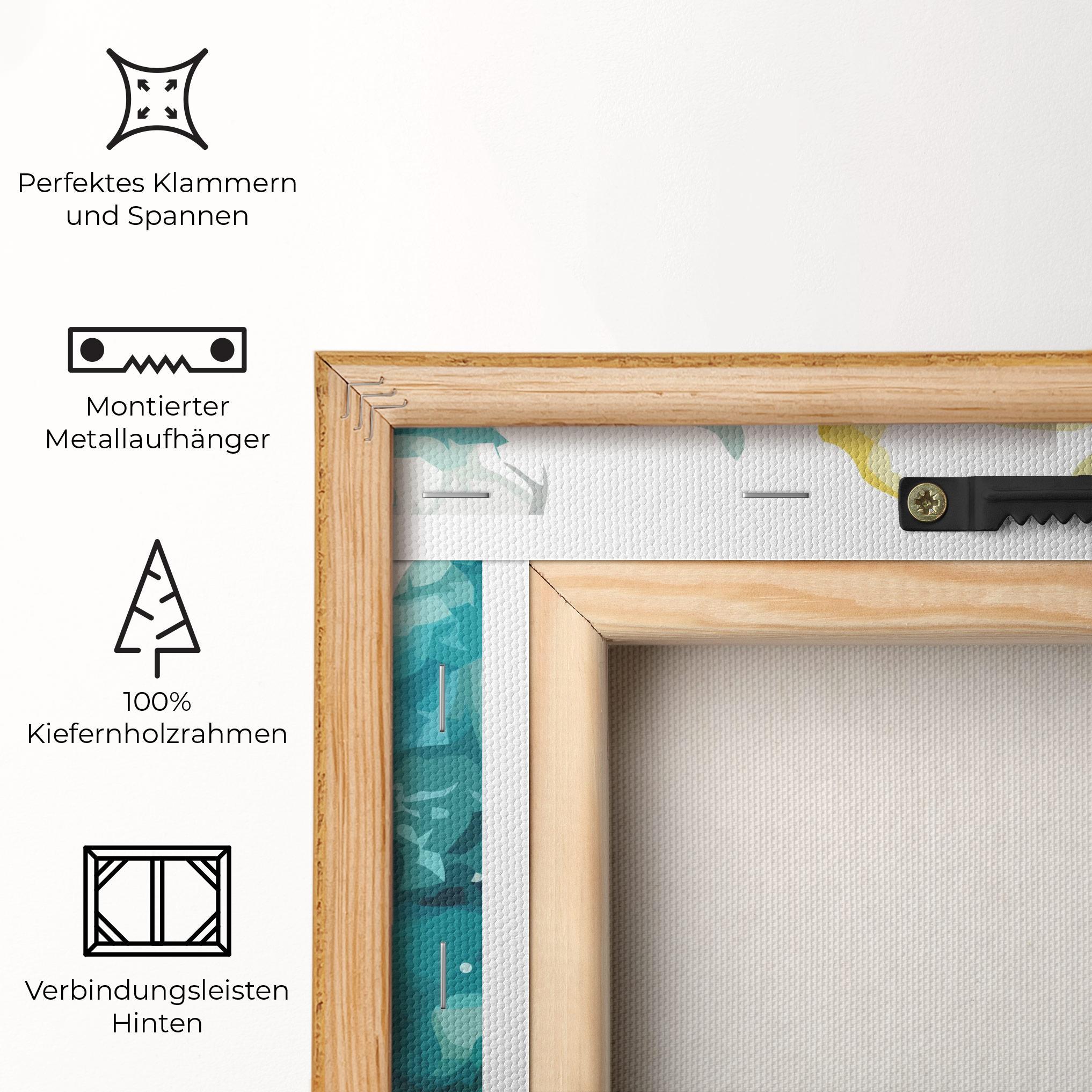 Leinwandbild Blue Yellow Art mockup 5