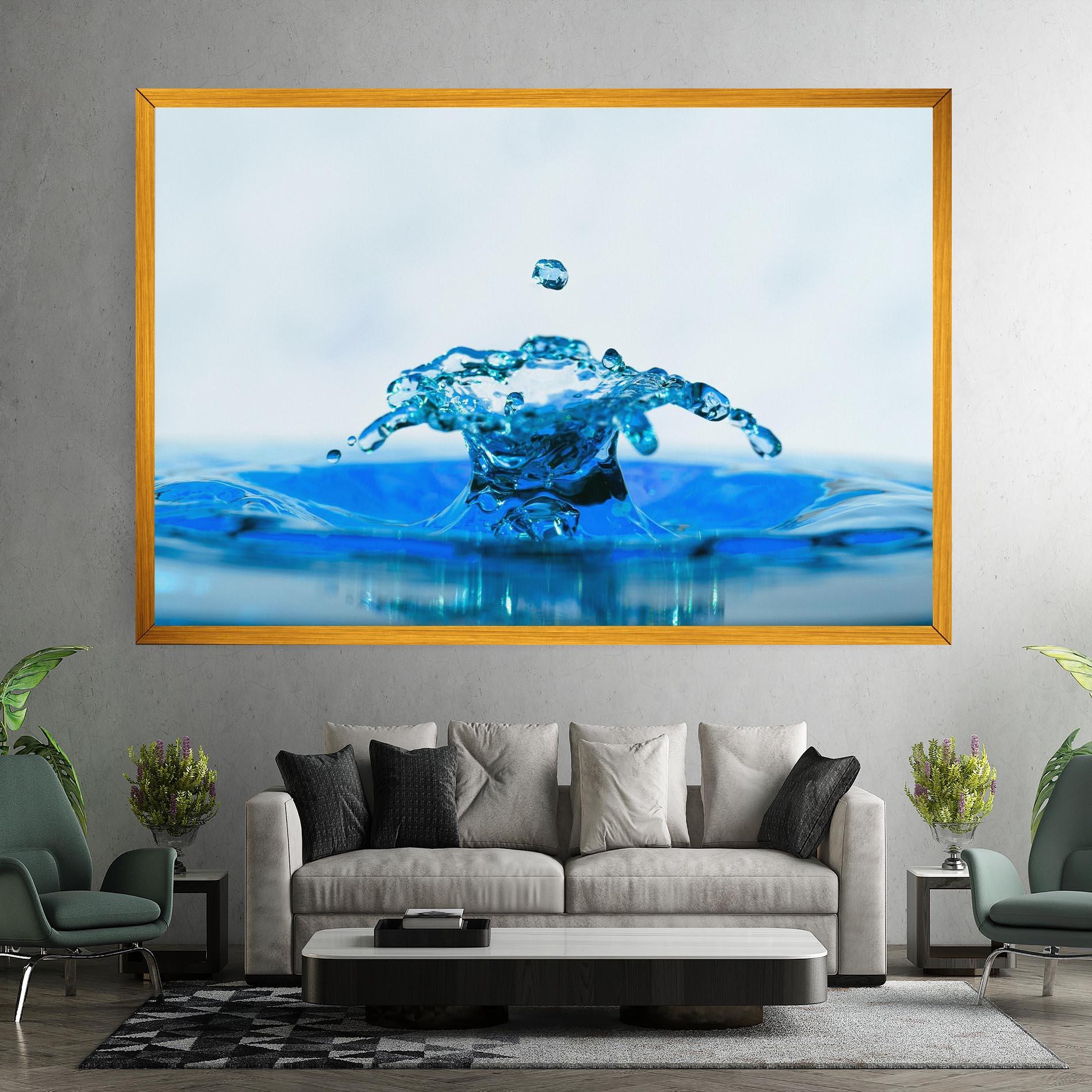 Leinwandbild Blue Water Splash mockup 7