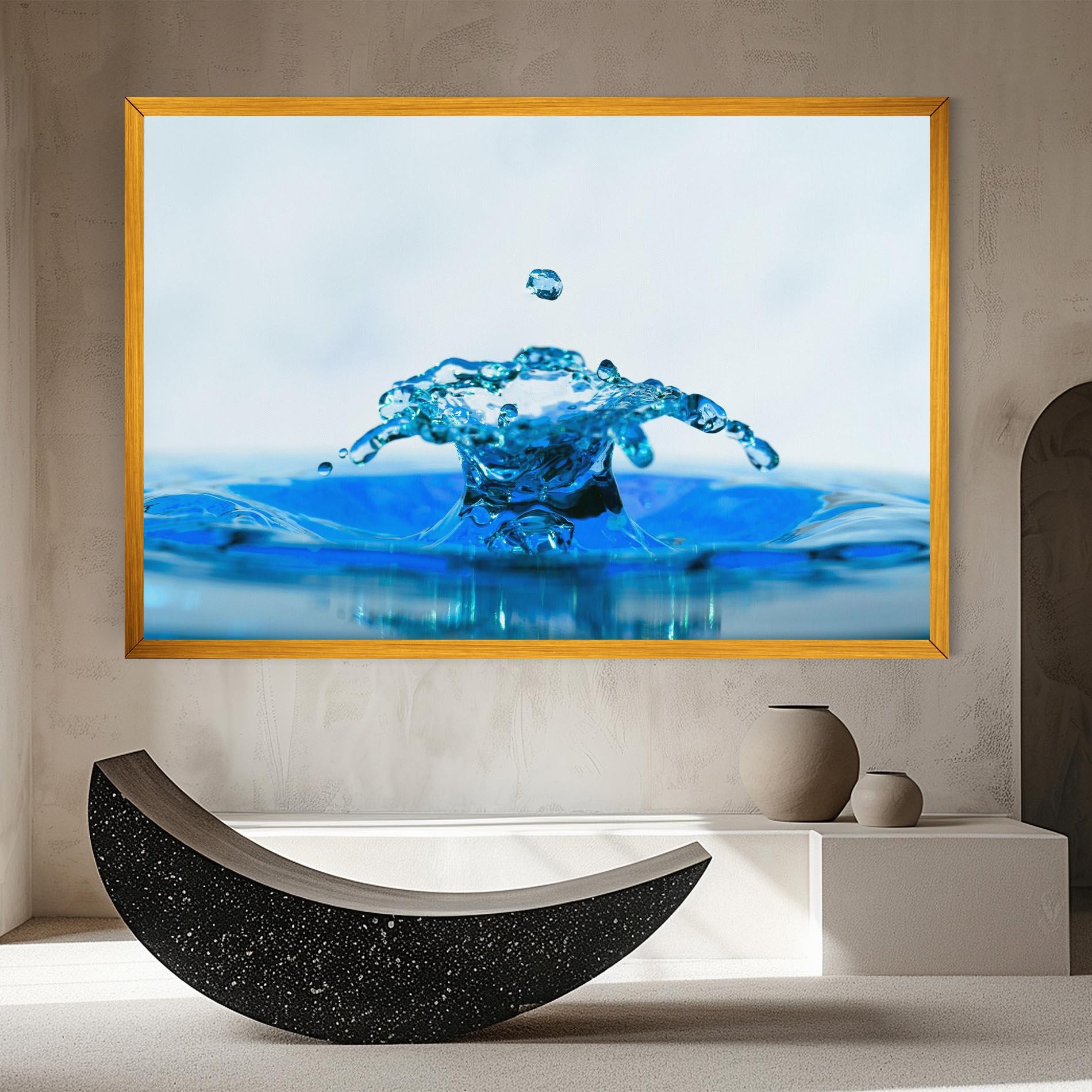 Leinwandbild Blue Water Splash mockup 8