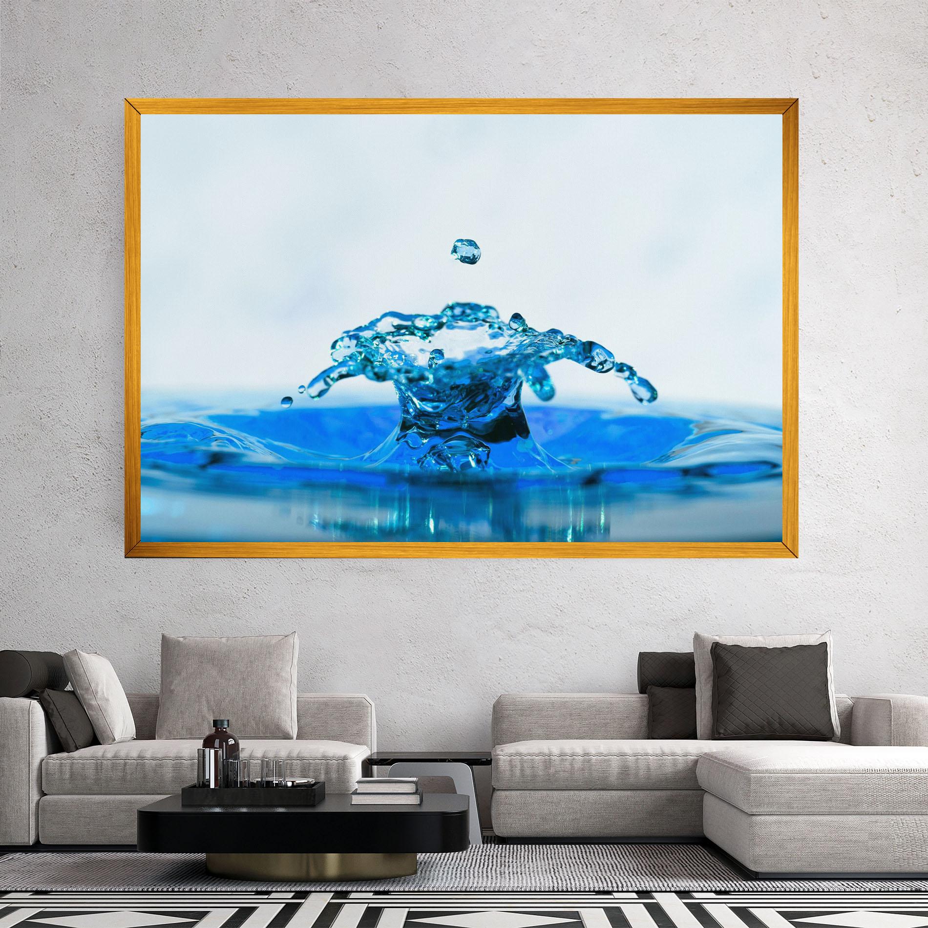 Leinwandbild Blue Water Splash mockup 2
