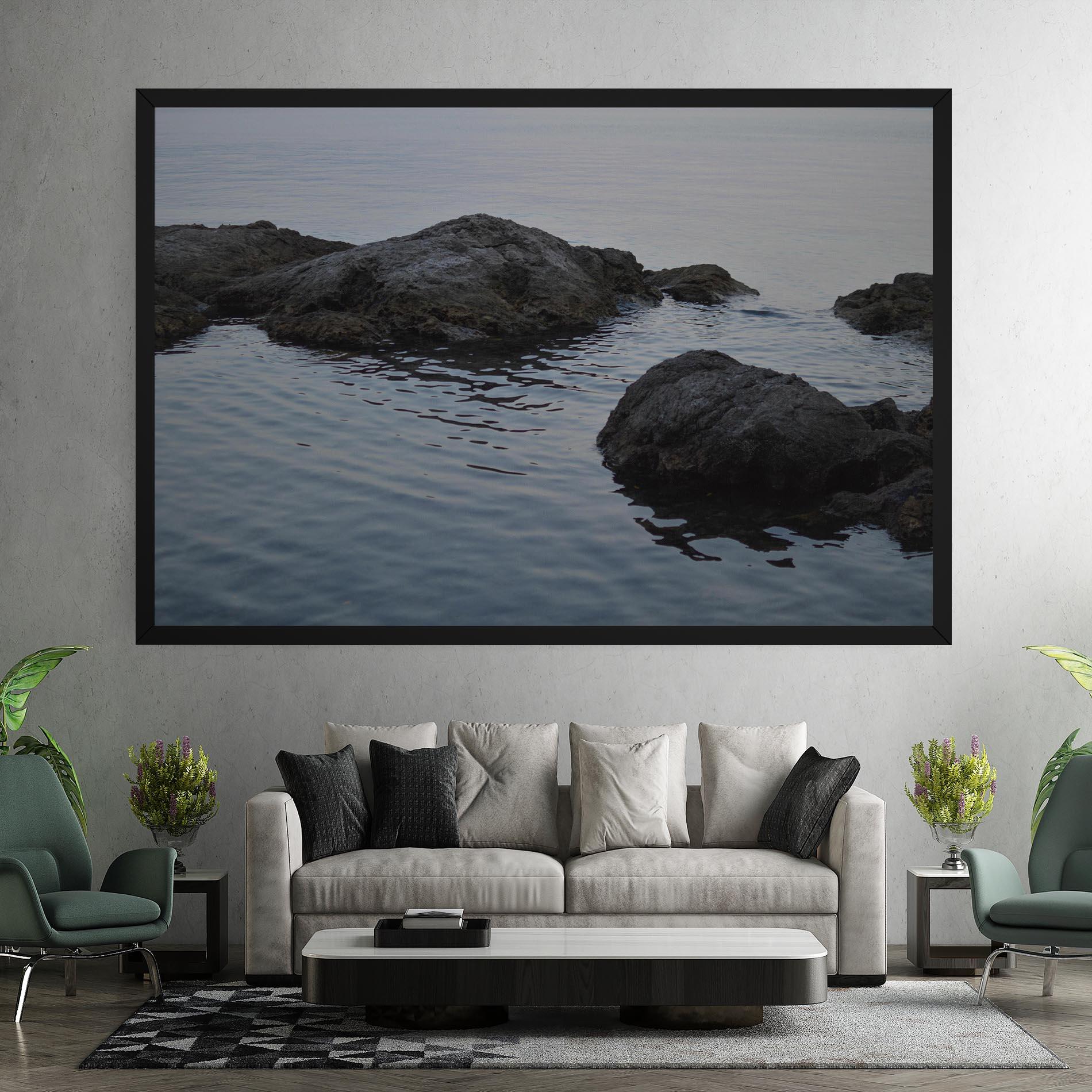 Leinwandbild Calm Water Stones mockup 7