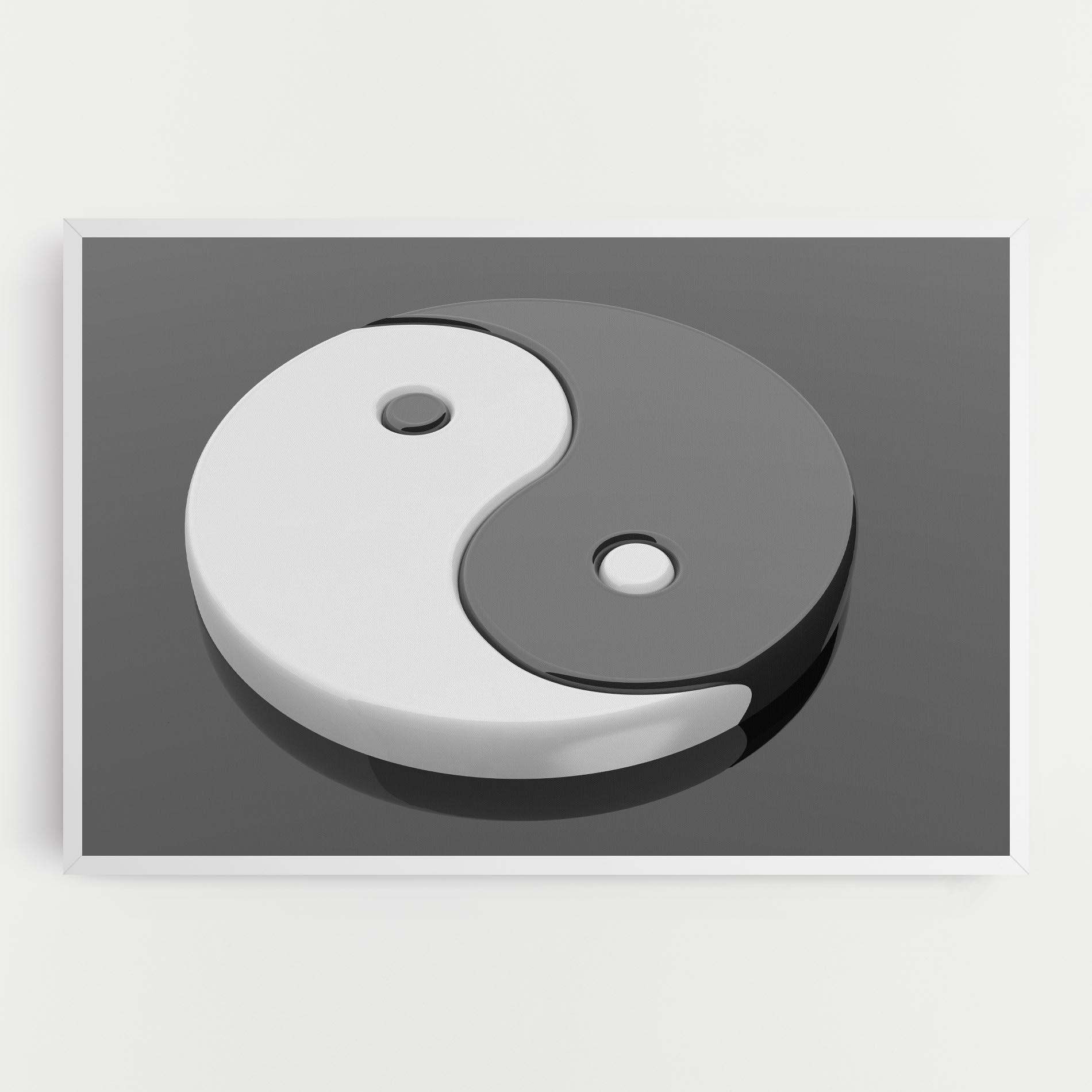 Leinwandbild 3d Yinyang mockup 0