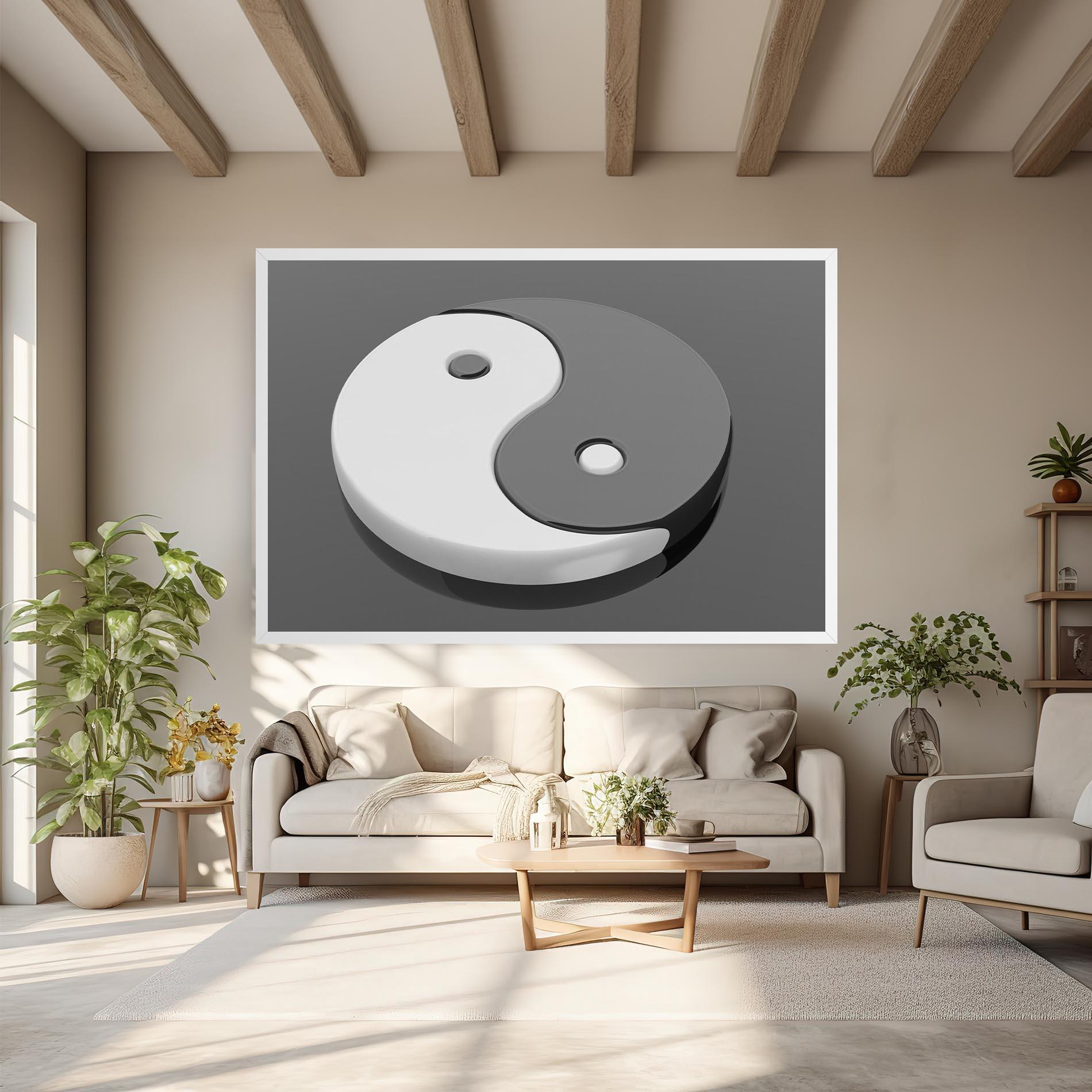 Leinwandbild 3d Yinyang mockup 6