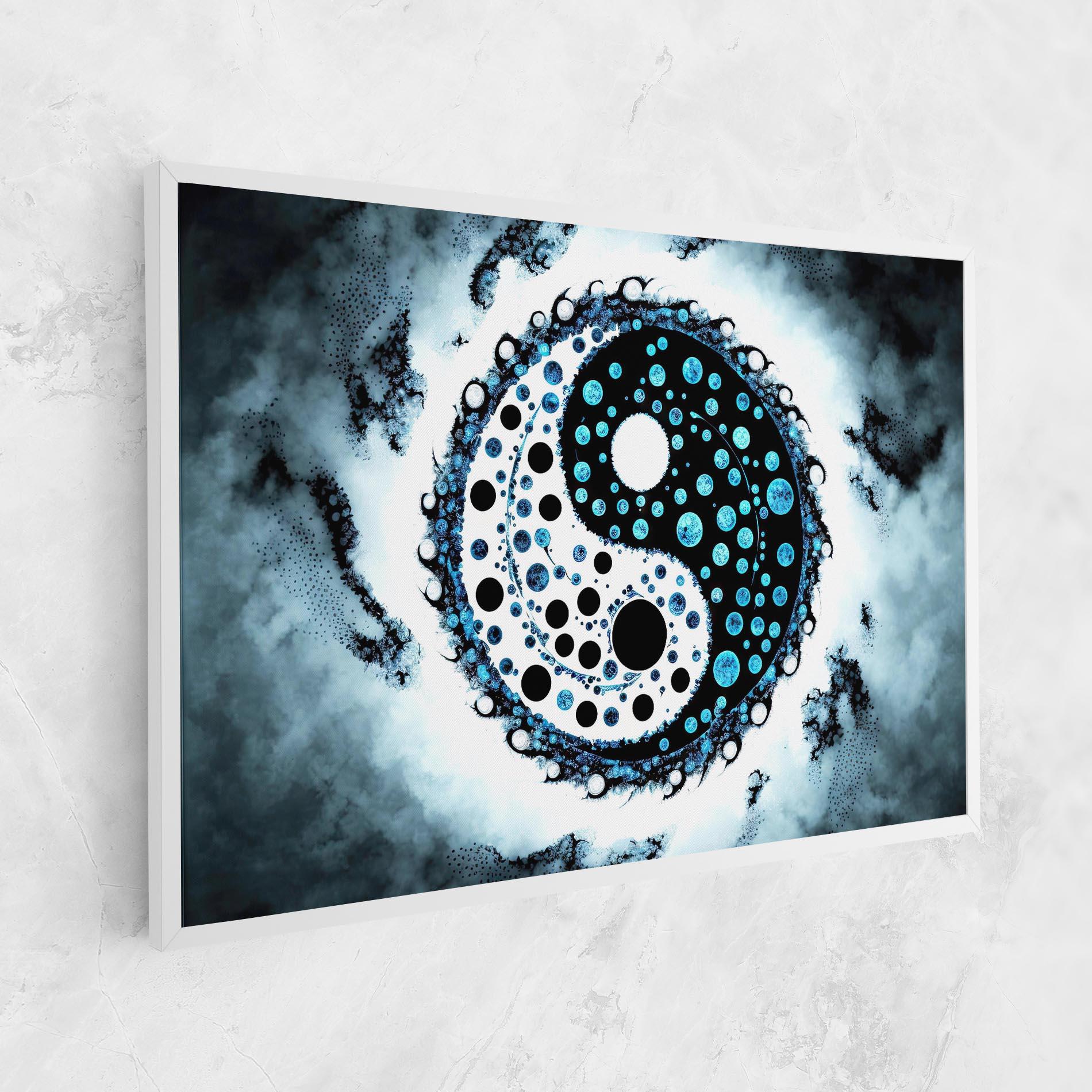 Leinwandbild Blue White Yinyang mockup 1