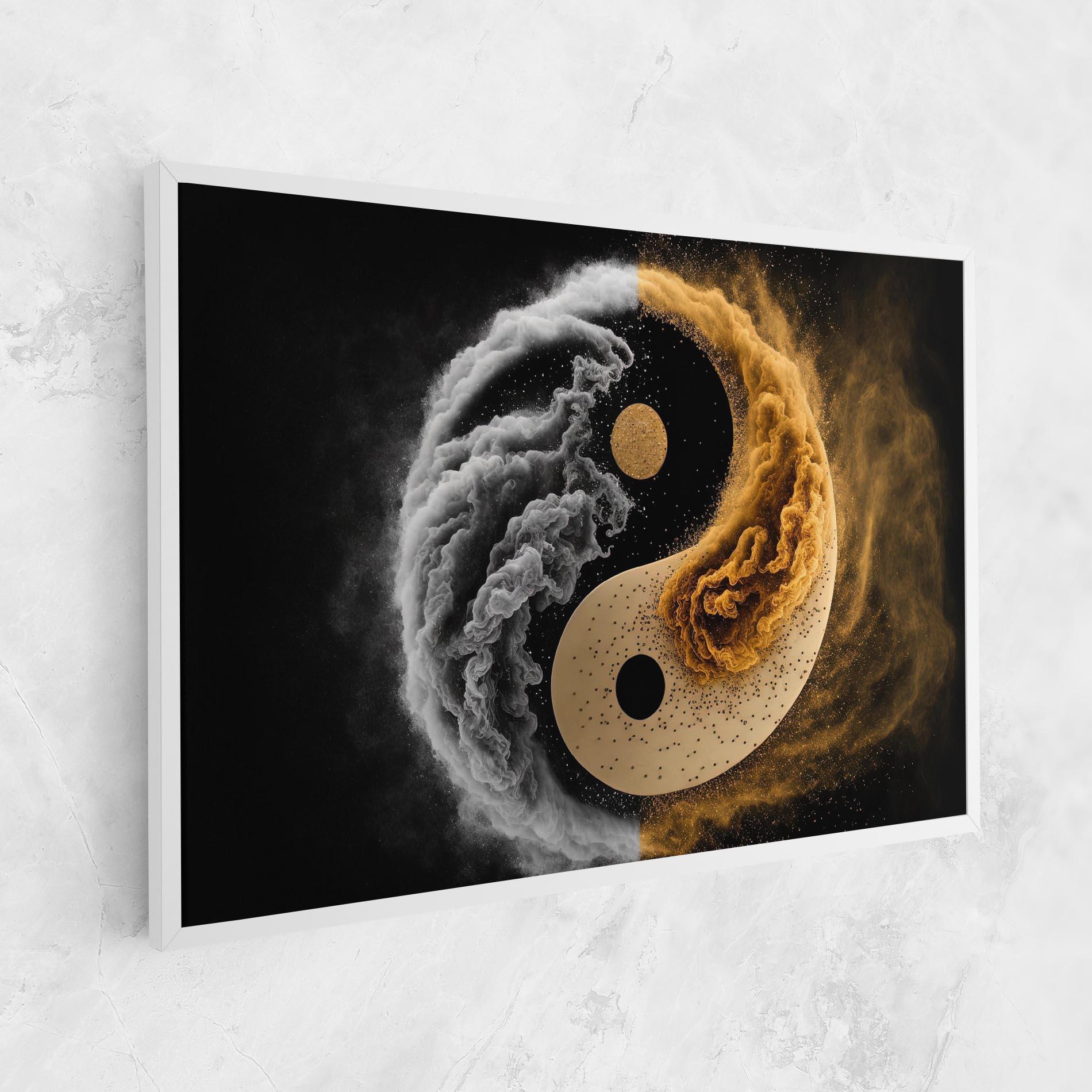 Leinwandbild Cream Smoke Yinyang mockup 1