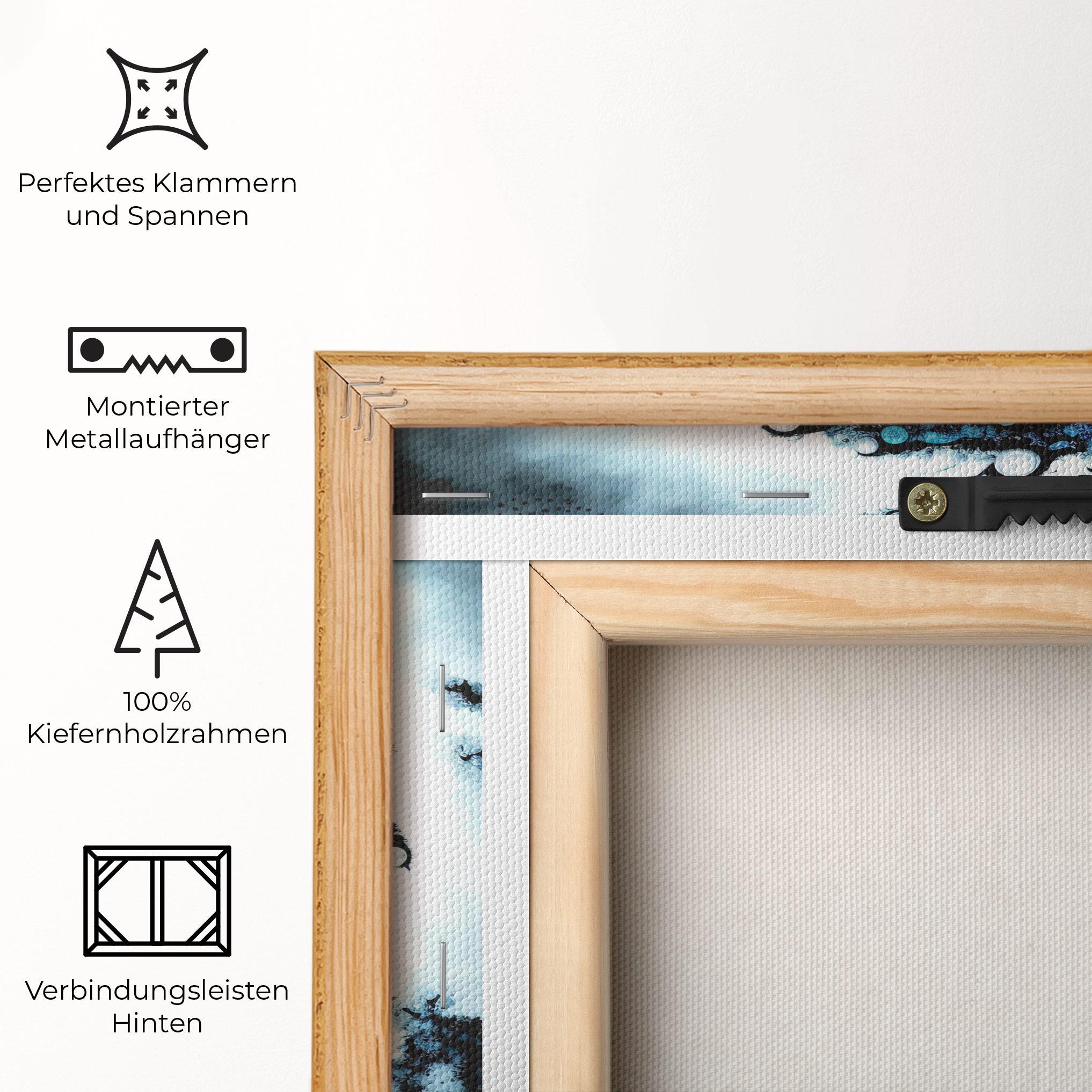 Leinwandbild Blue White Yinyang mockup 5