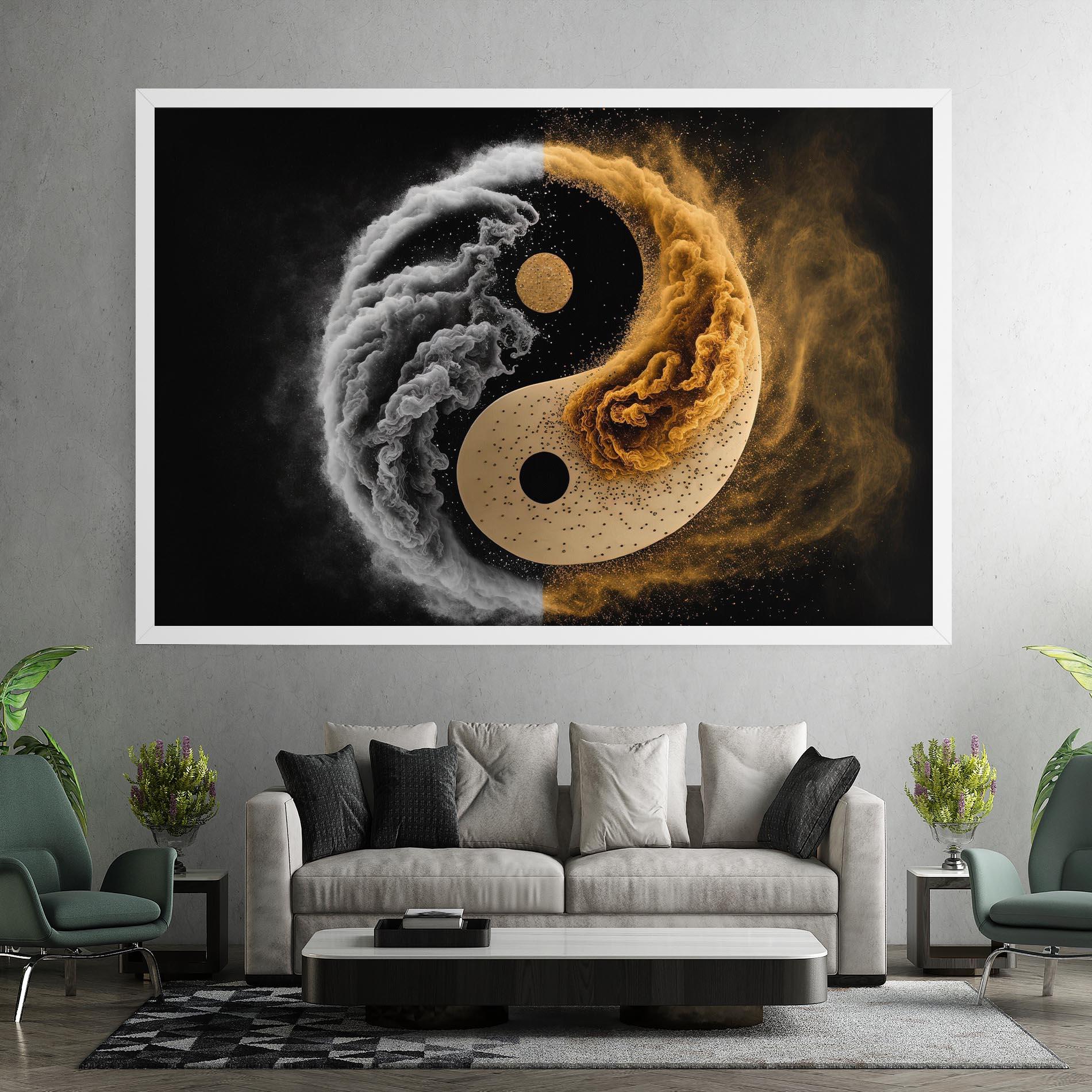 Leinwandbild Cream Smoke Yinyang mockup 7