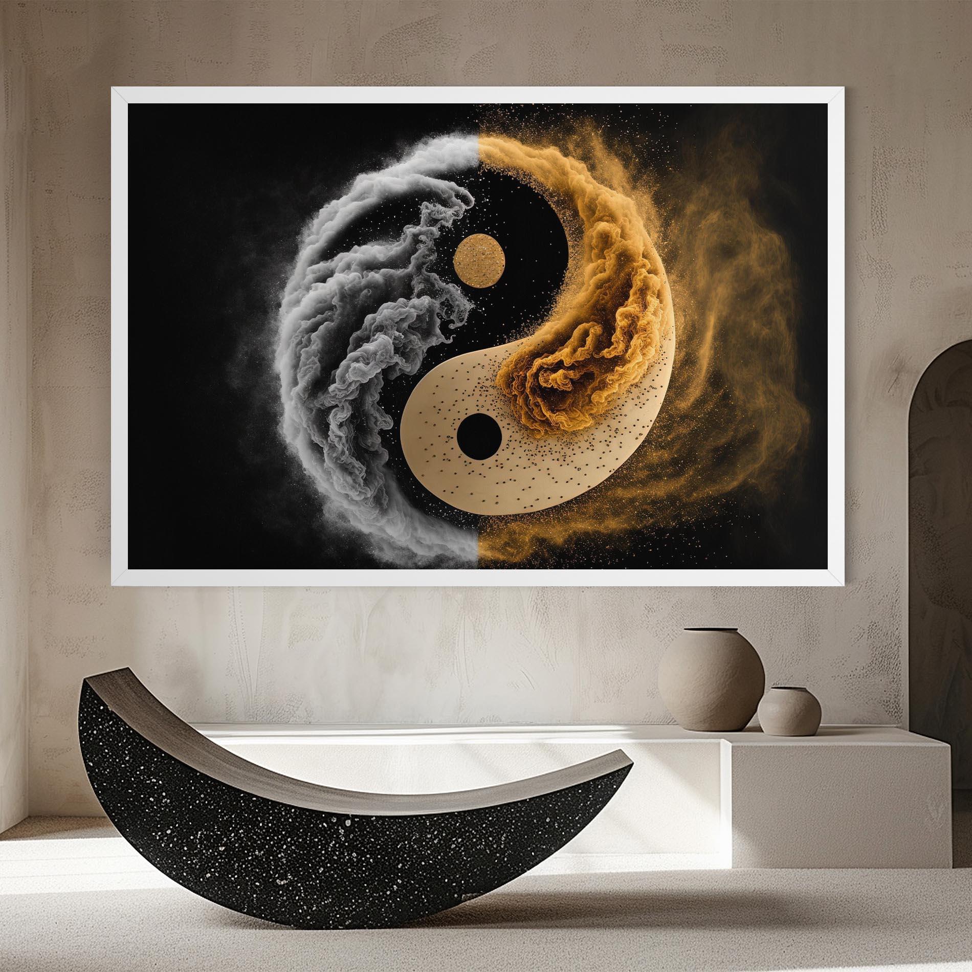 Leinwandbild Cream Smoke Yinyang mockup 8