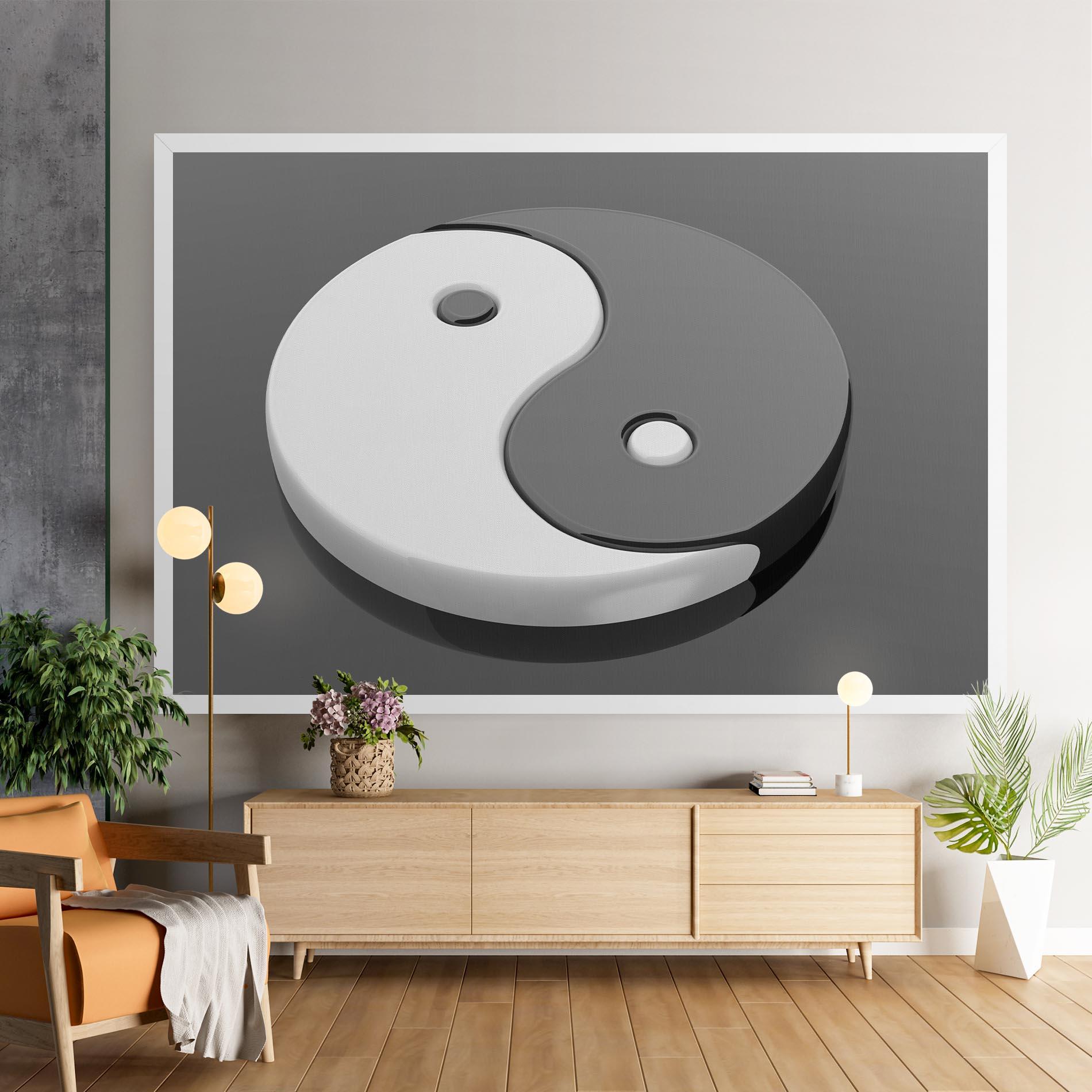 Leinwandbild 3d Yinyang mockup 9