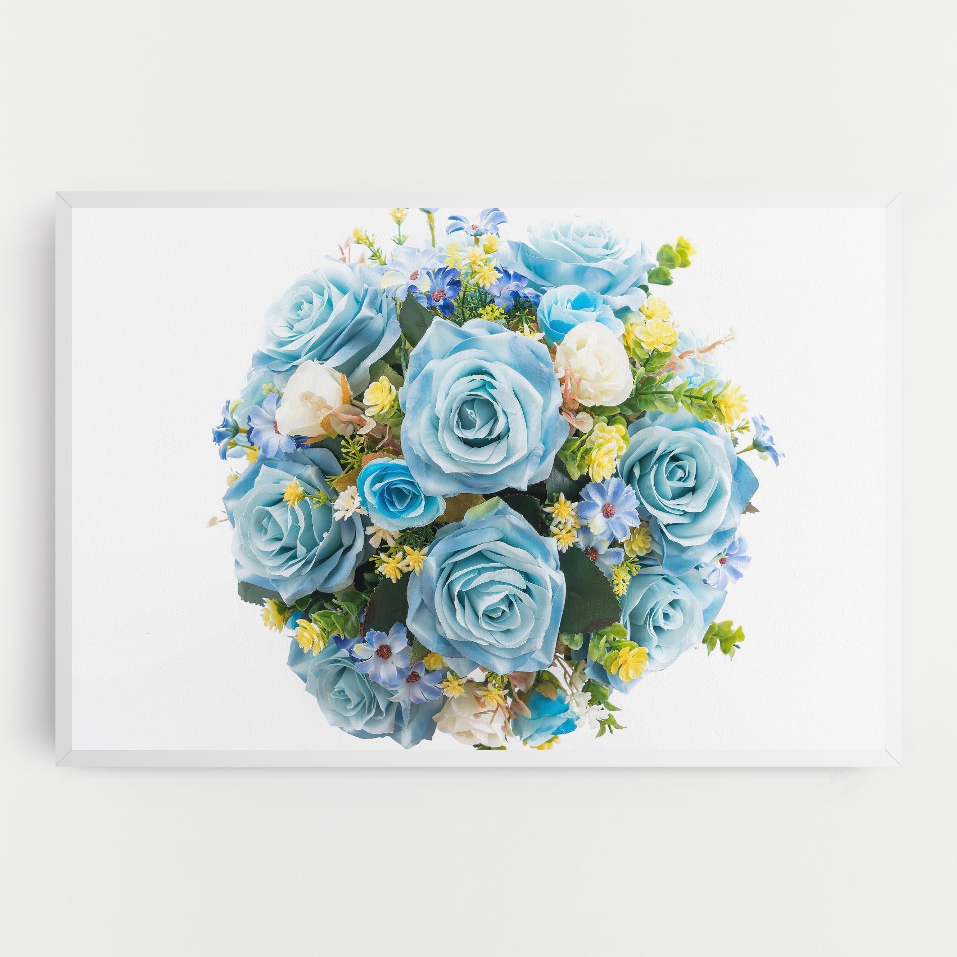 Leinwandbild Blue Roses Bouquet mockup 0