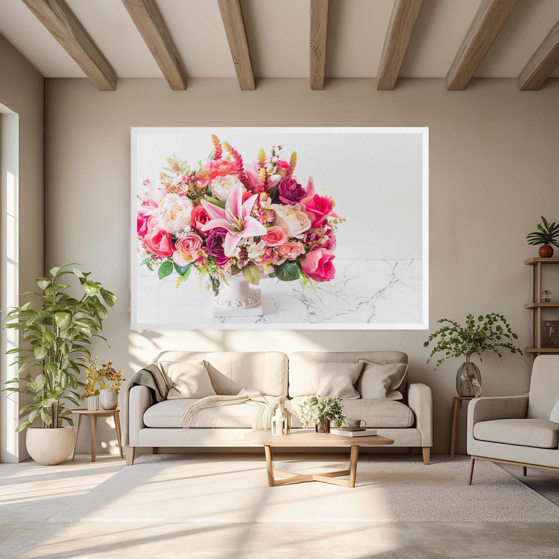 Leinwandbild Bouquet Flowers Vase mockup 6