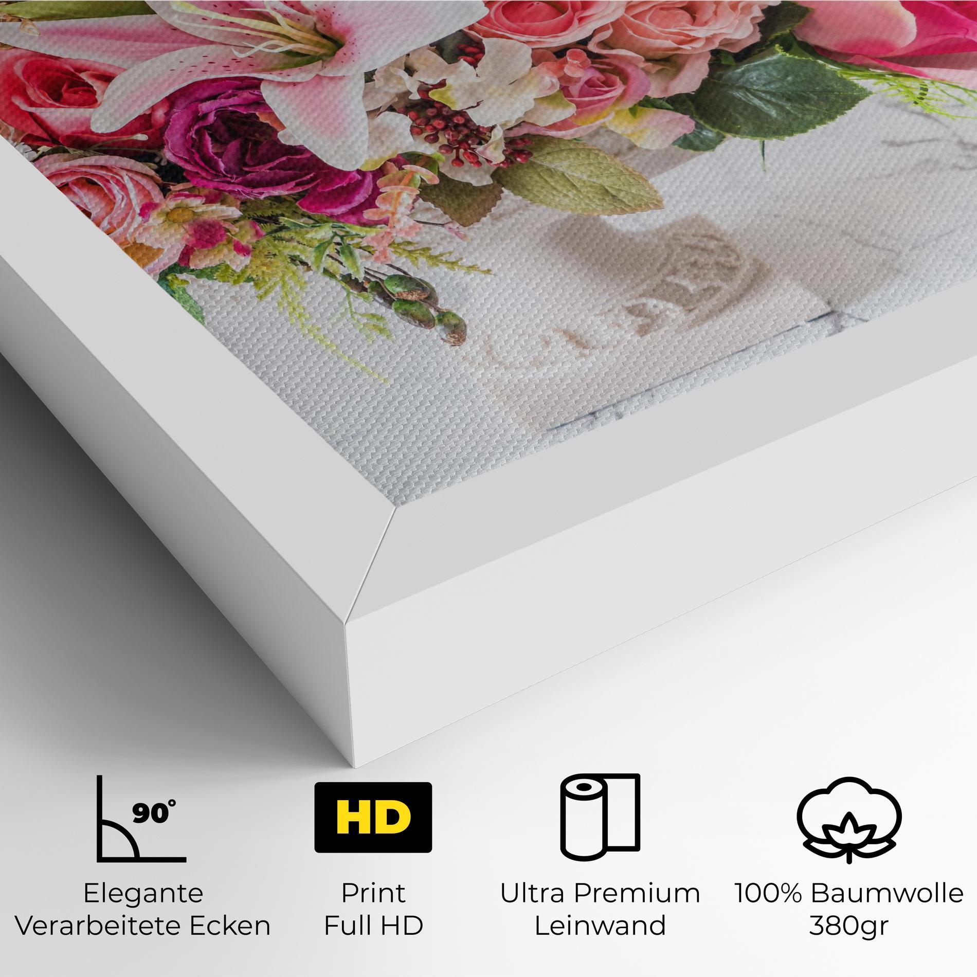 Leinwandbild Bouquet Flowers Vase mockup 4