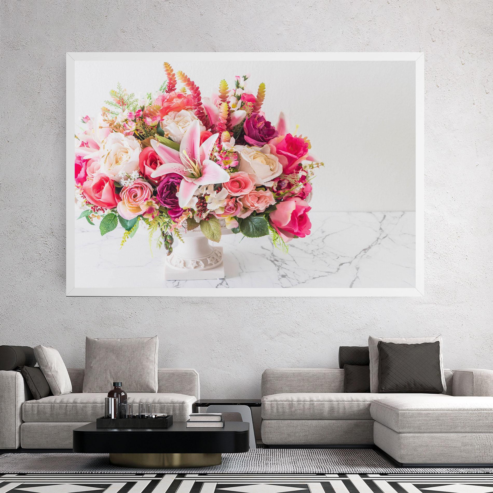 Leinwandbild Bouquet Flowers Vase mockup 2