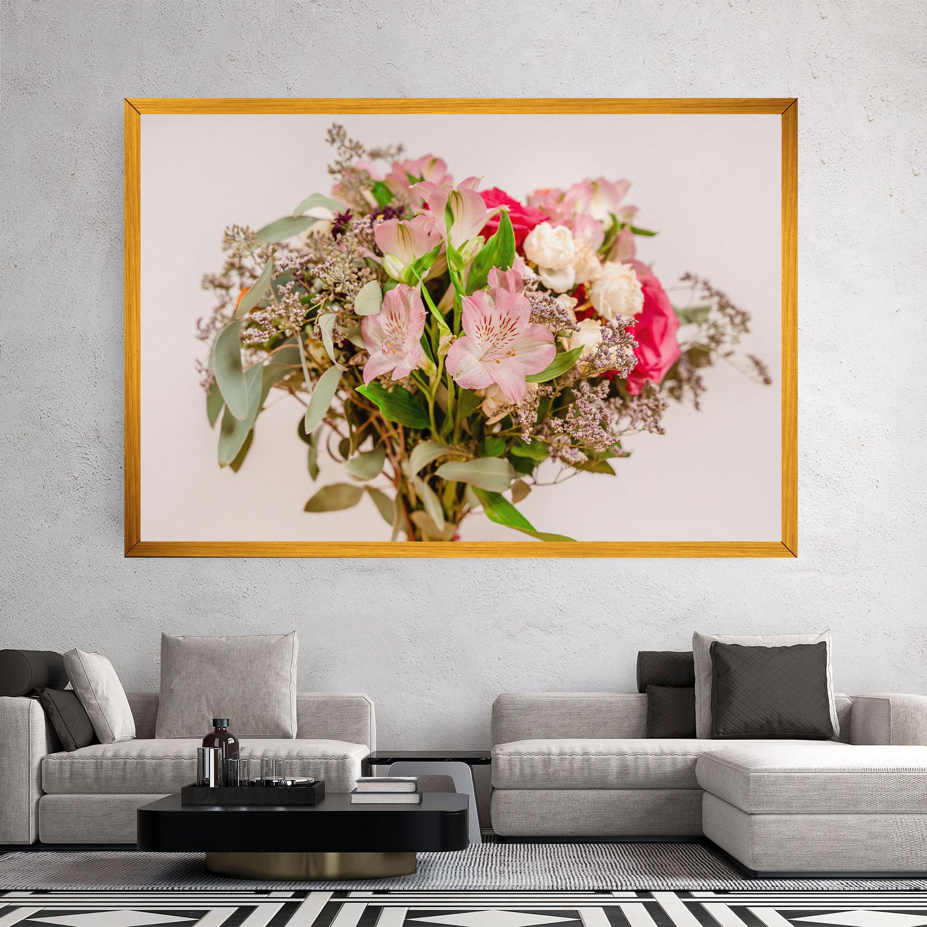 Leinwandbild Girly Pink Bouquet mockup 2
