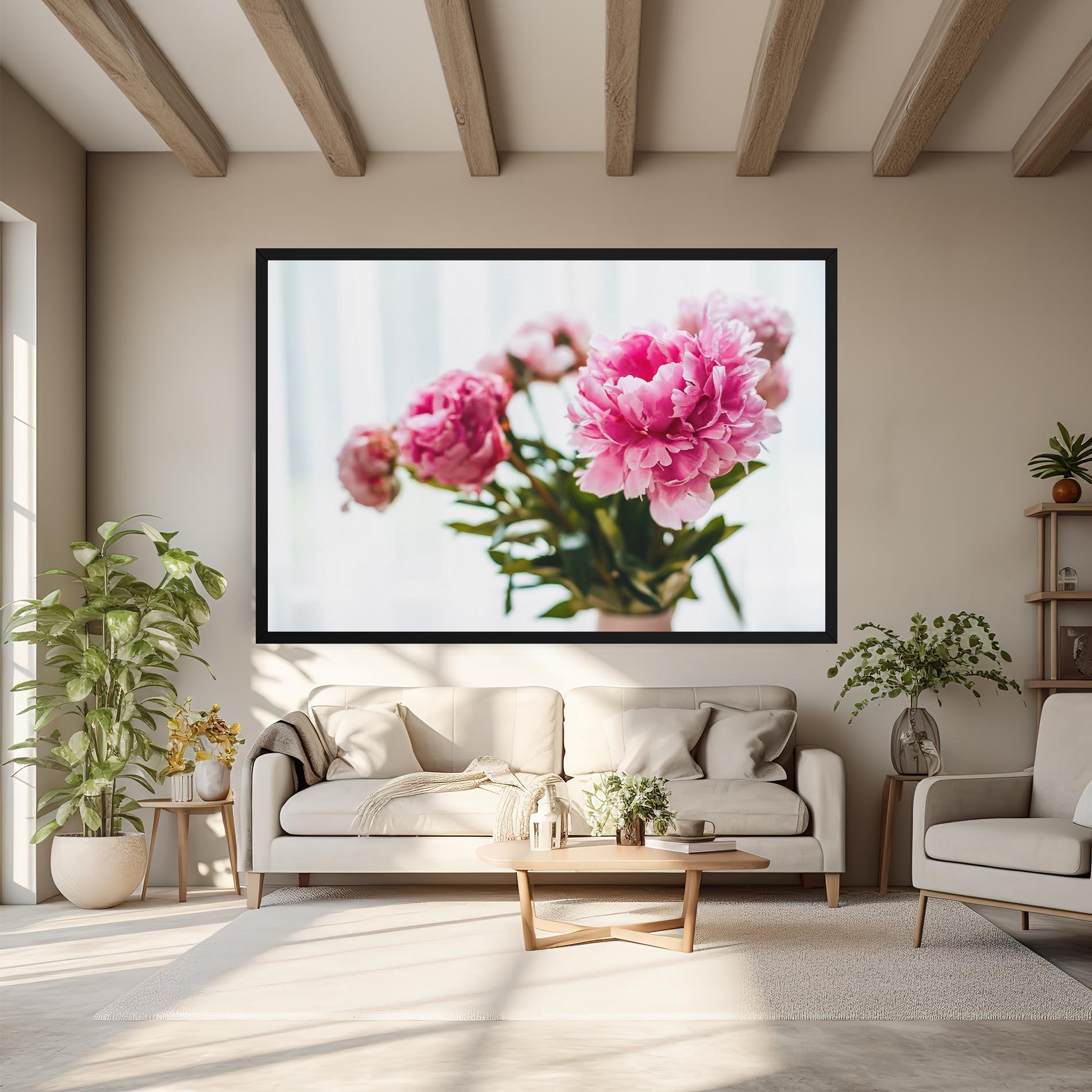 Leinwandbild Peony In Vase mockup 6