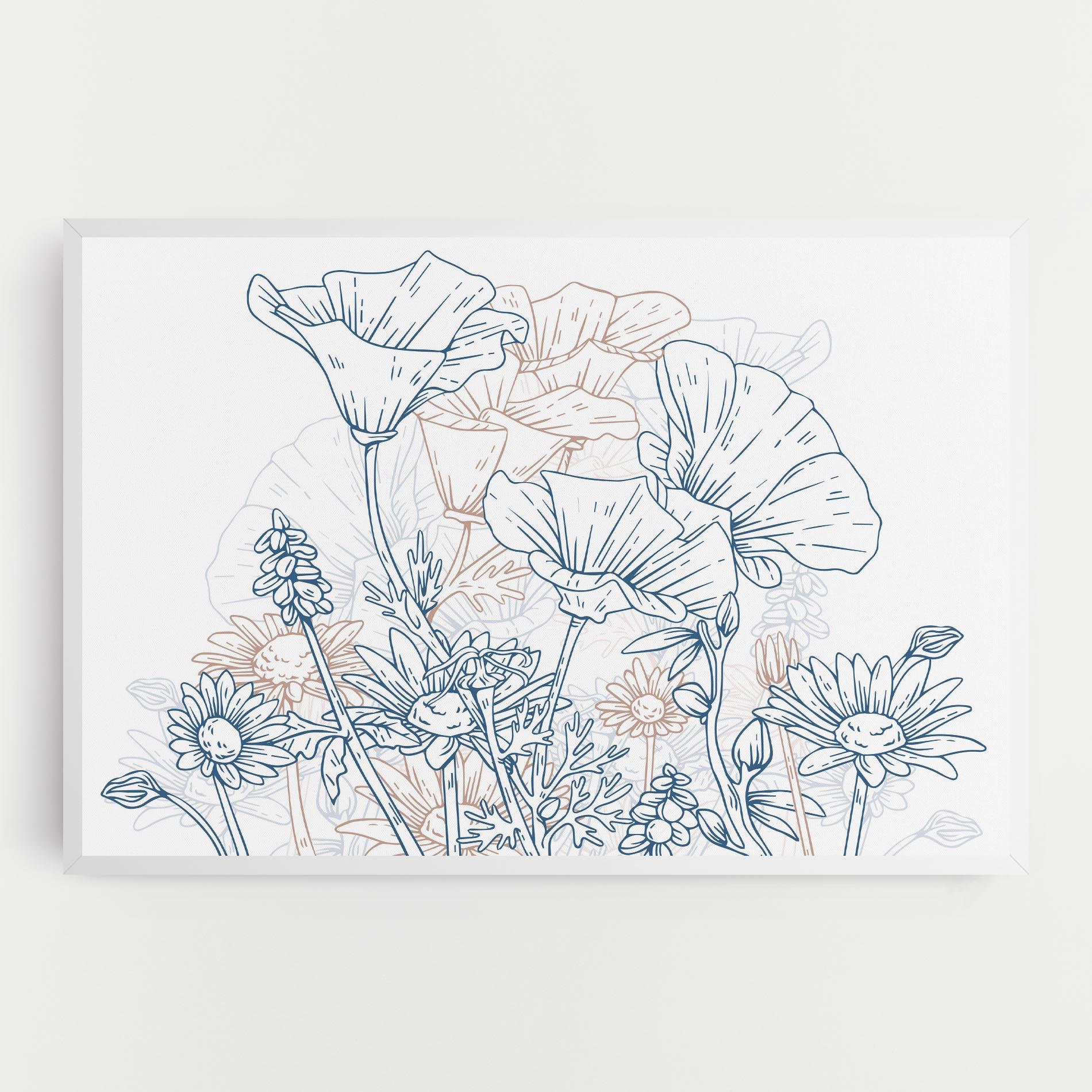 Leinwandbild Cream Blue Line mockup 0