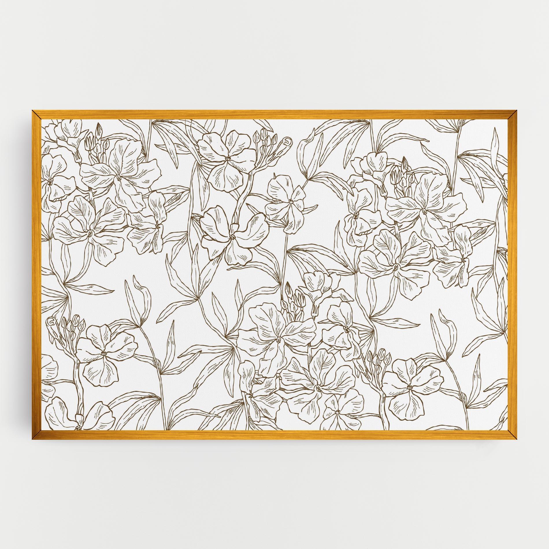 Leinwandbild Flower Brown Line mockup 0