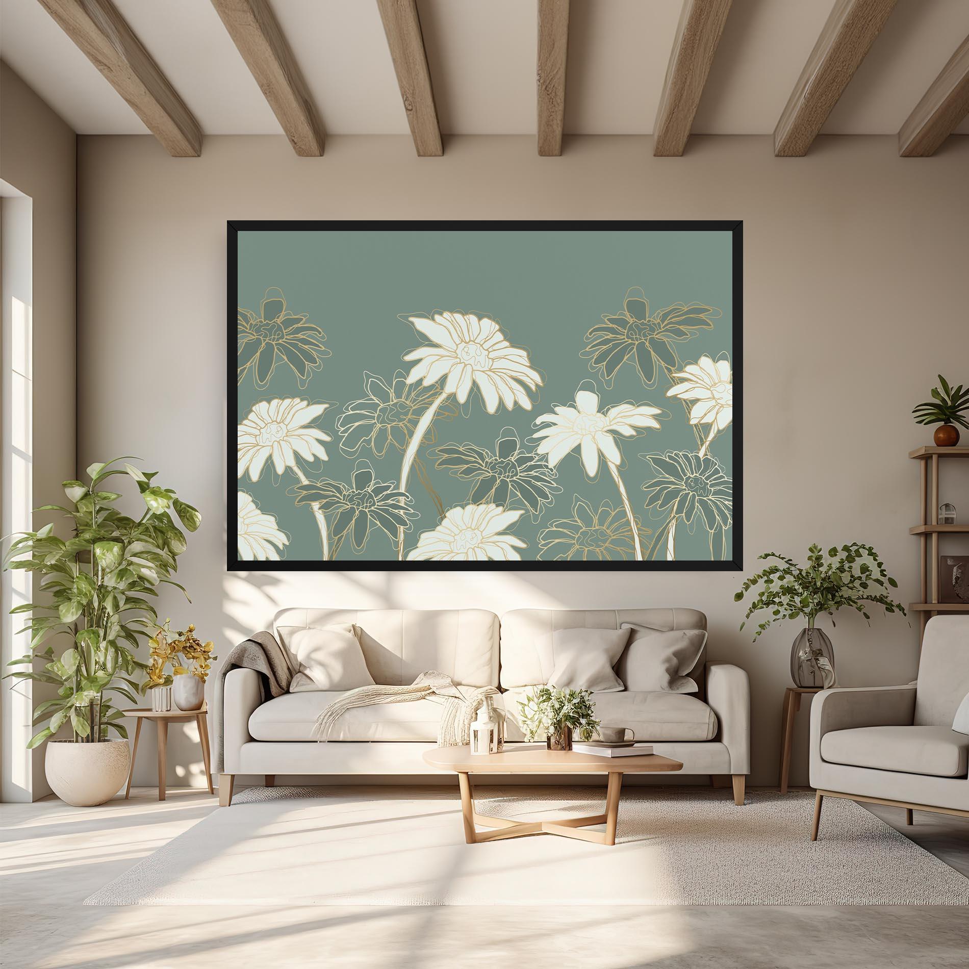 Leinwandbild Gold Green Line mockup 6