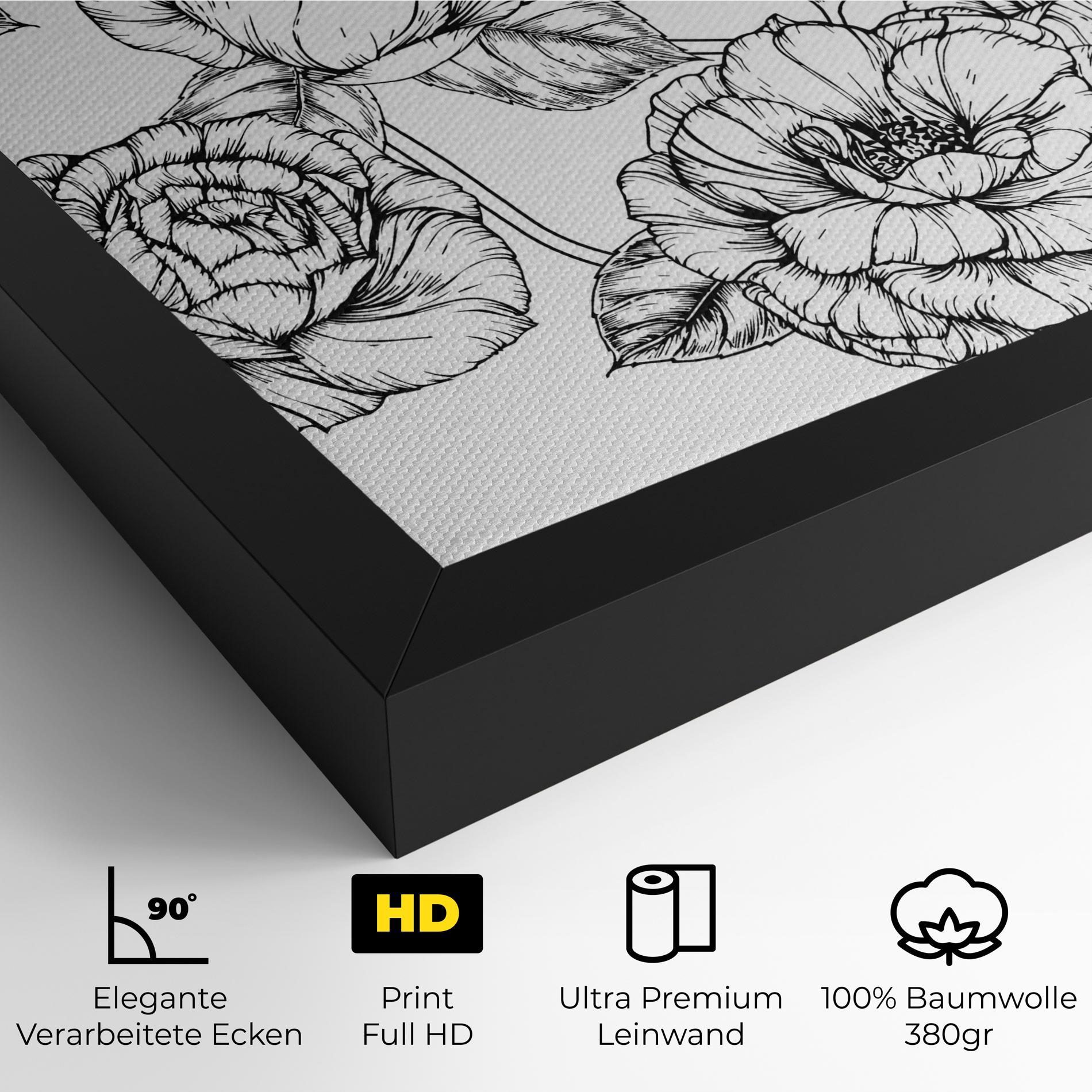 Leinwandbild Big Roses Line mockup 4