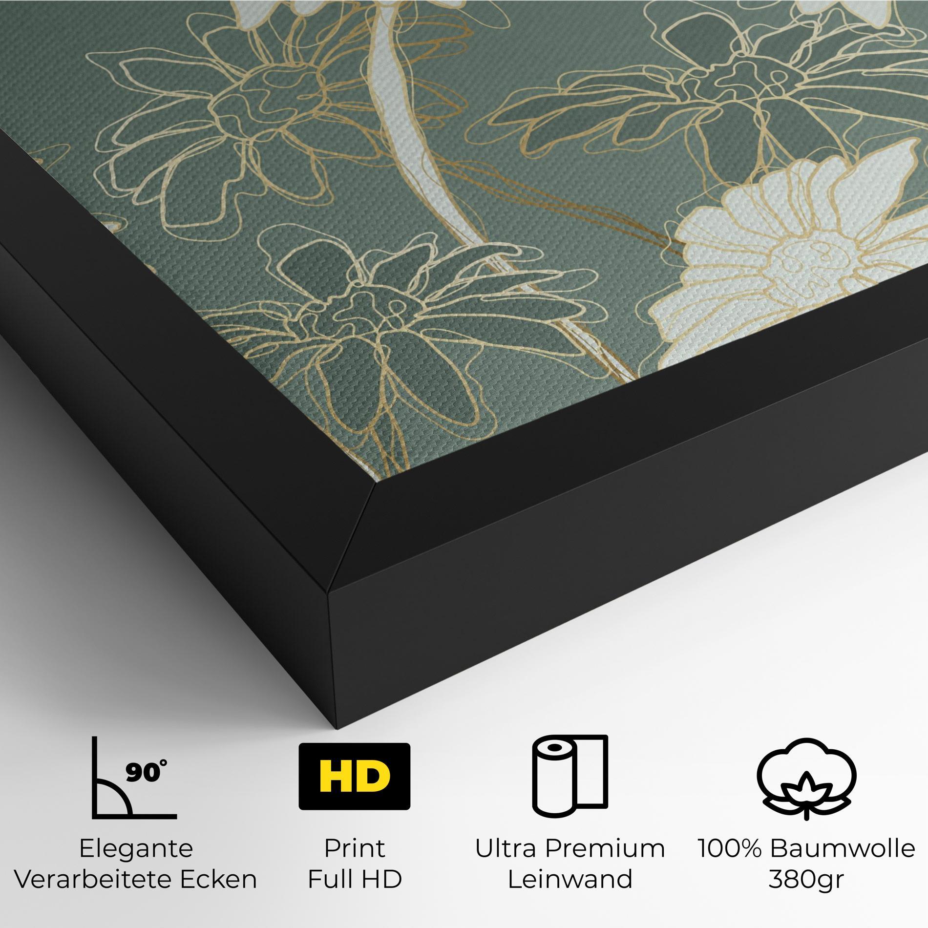 Leinwandbild Gold Green Line mockup 4