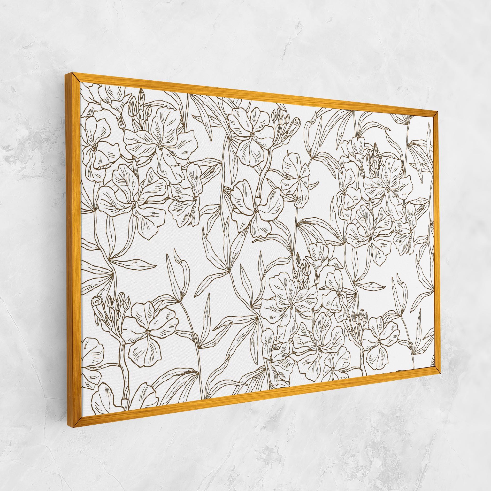 Leinwandbild Flower Brown Line mockup 1