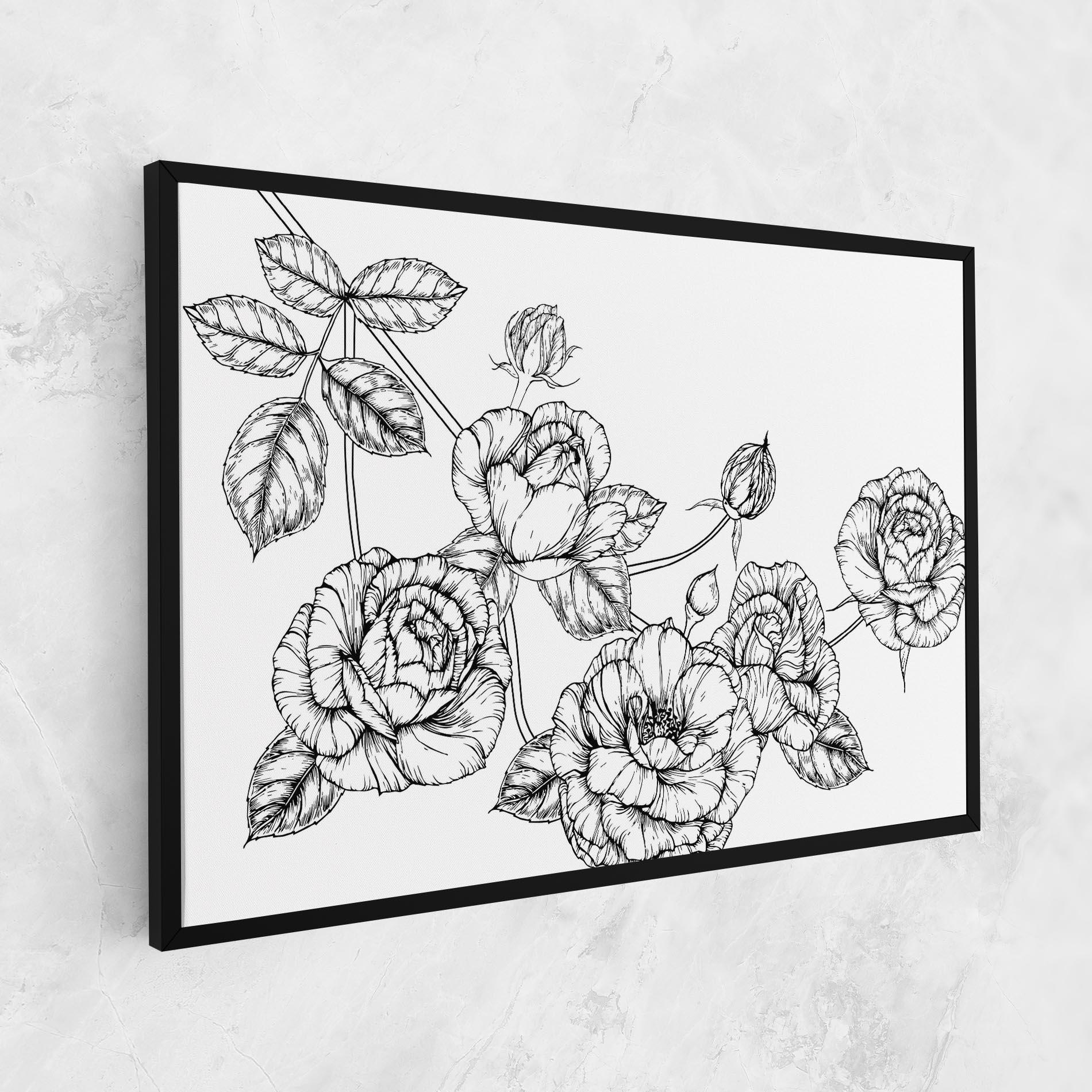 Leinwandbild Big Roses Line mockup 1