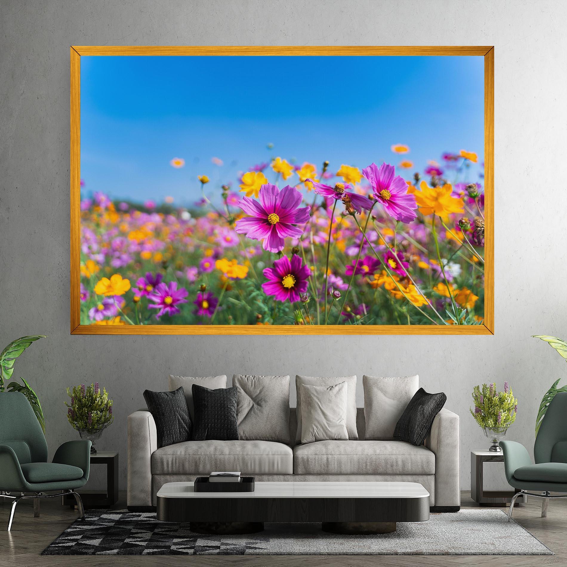 Leinwandbild Cosmos Flowers Grassland mockup 7