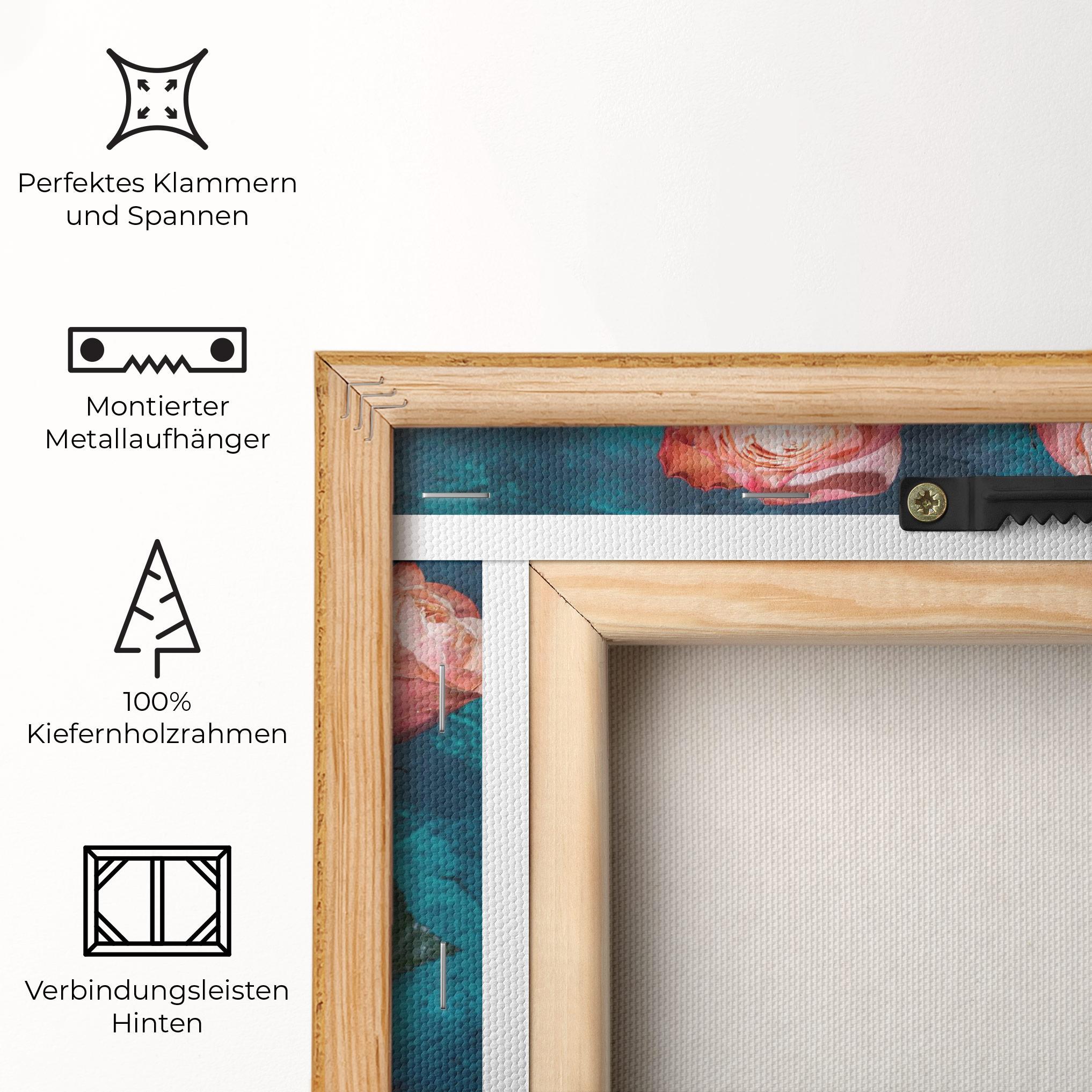 Leinwandbild Bouquet Roses Vase mockup 5