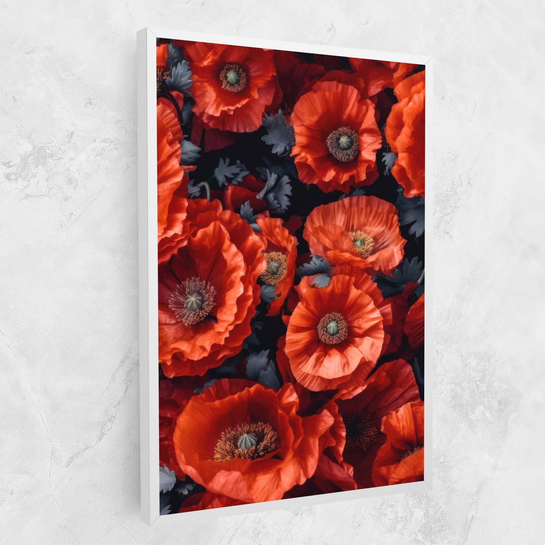 Leinwandbild Black Red Poppies mockup 1