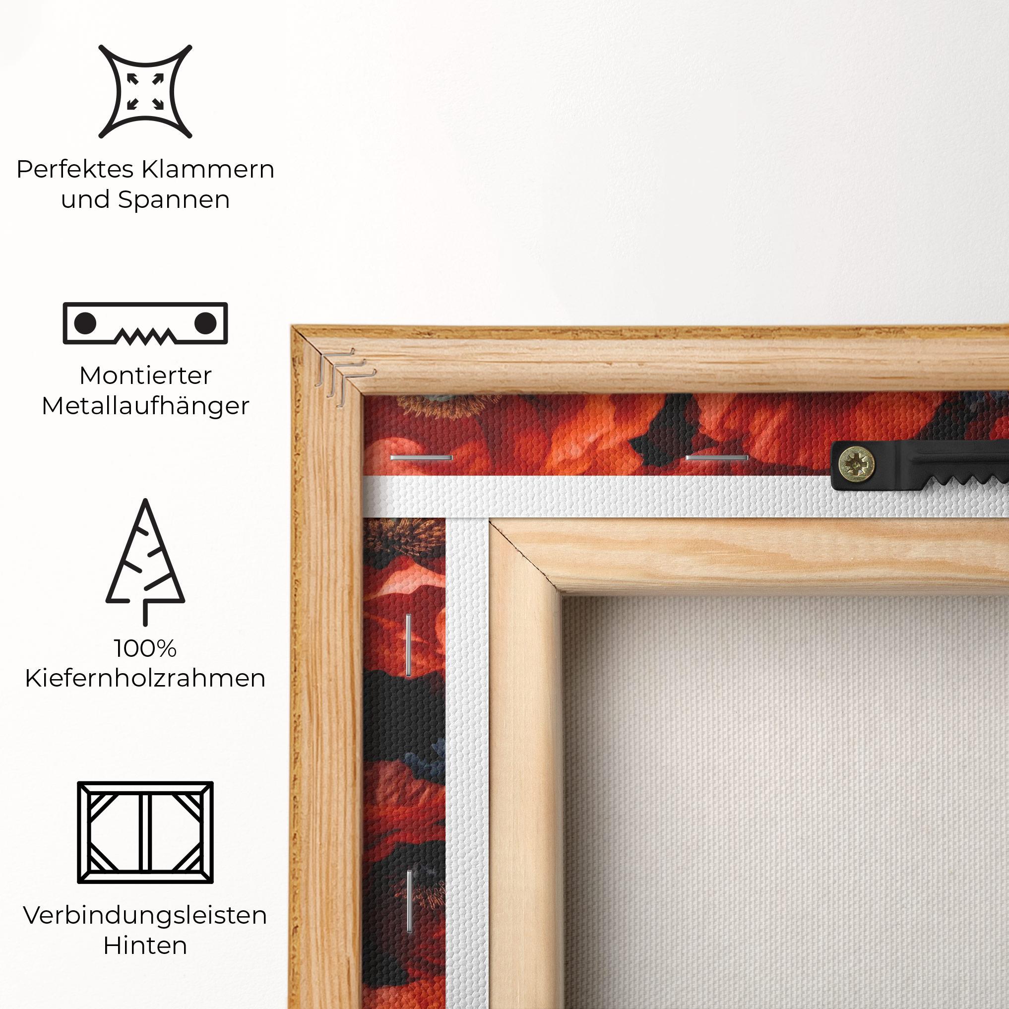 Leinwandbild Black Red Poppies mockup 5