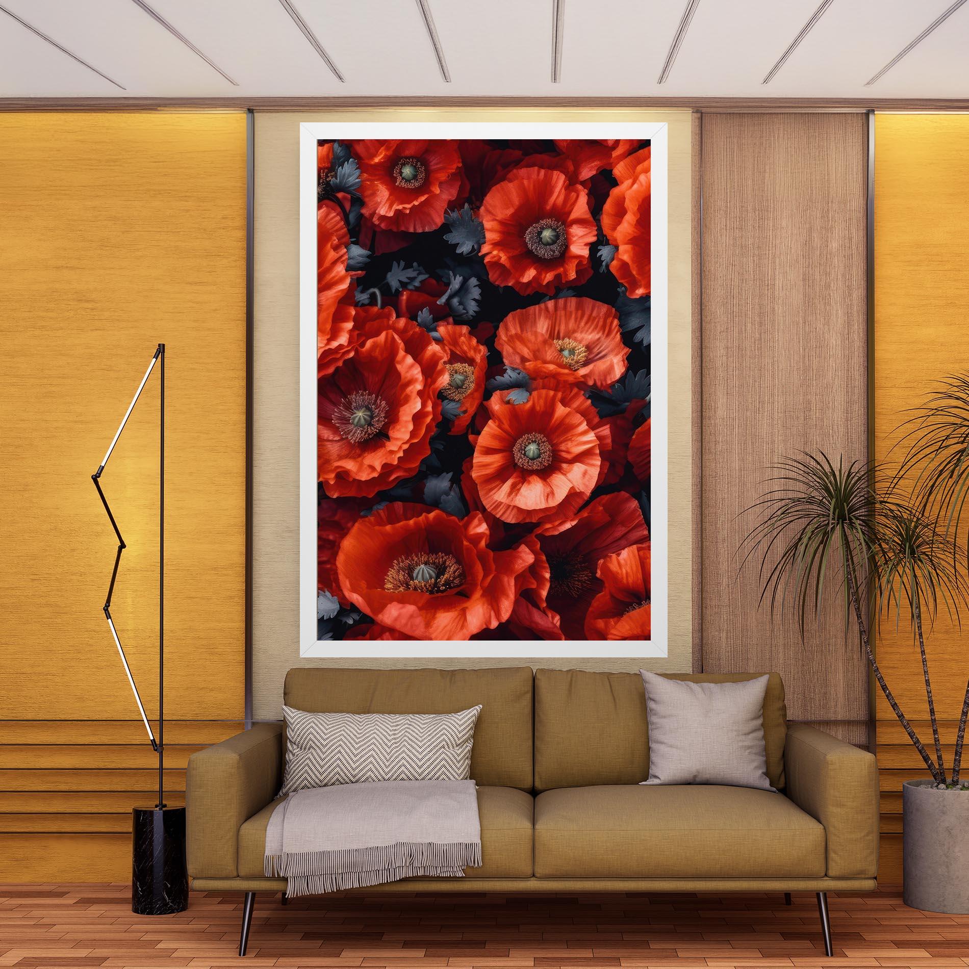 Leinwandbild Black Red Poppies mockup 9