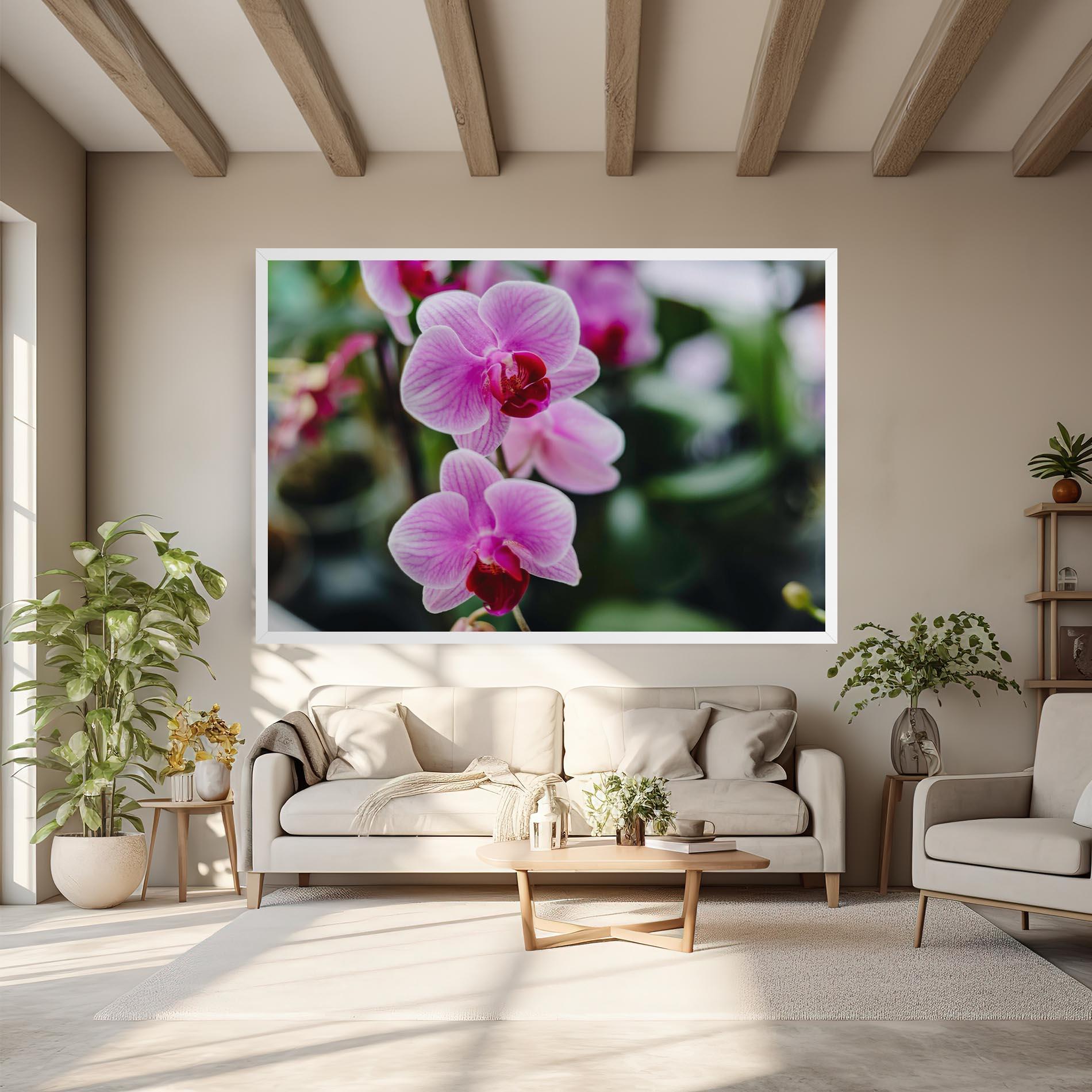 Leinwandbild Garden Purple Orchids mockup 6