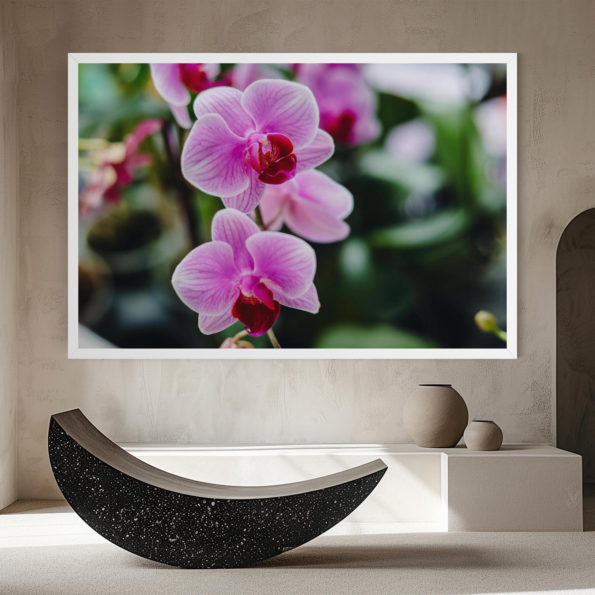 Leinwandbild Garden Purple Orchids mockup 8