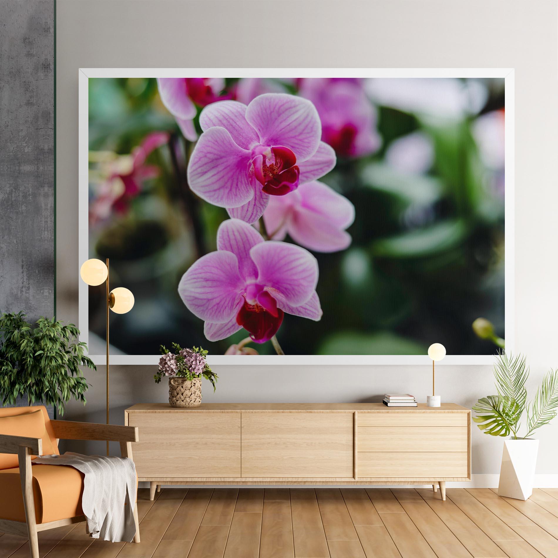 Leinwandbild Garden Purple Orchids mockup 9
