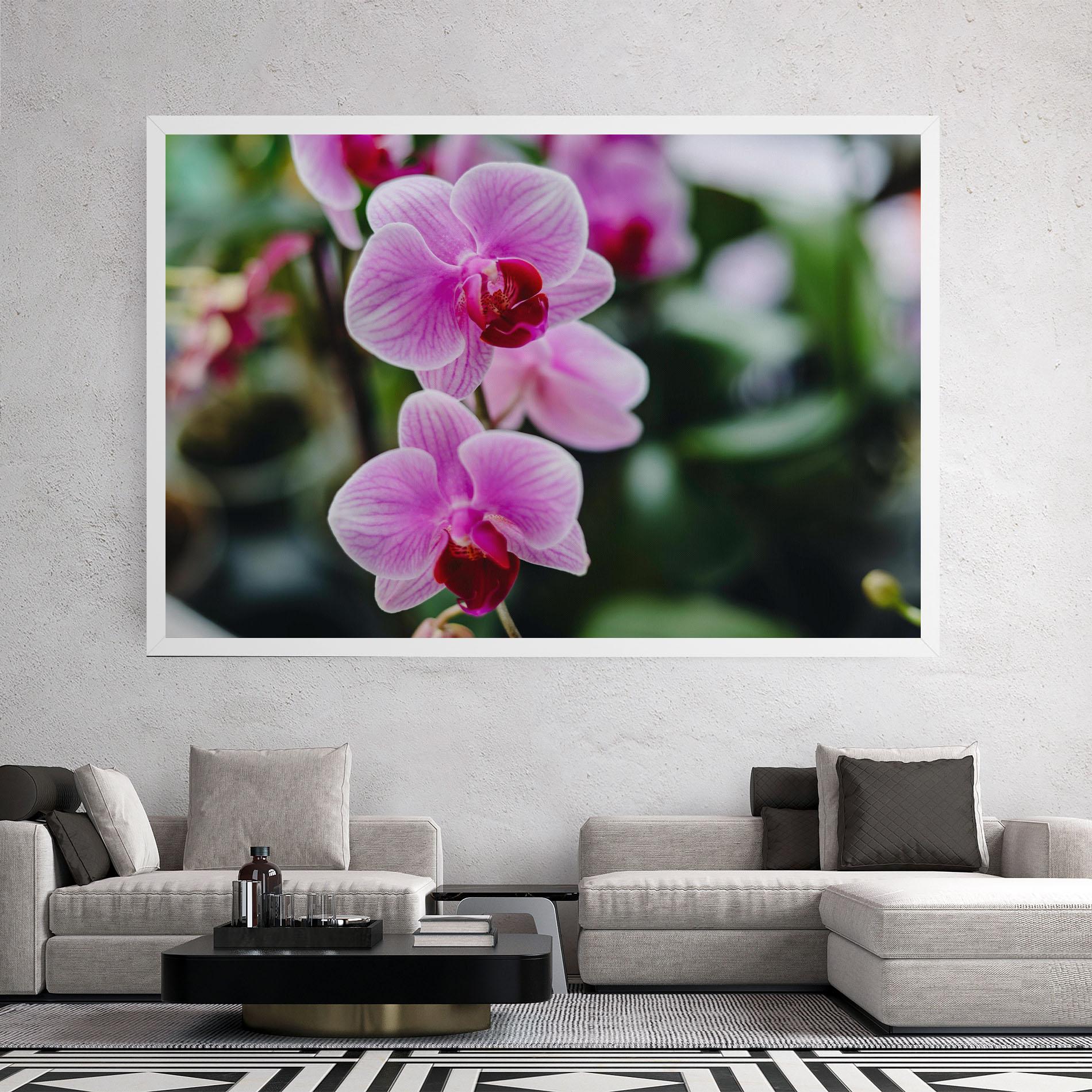 Leinwandbild Garden Purple Orchids mockup 2