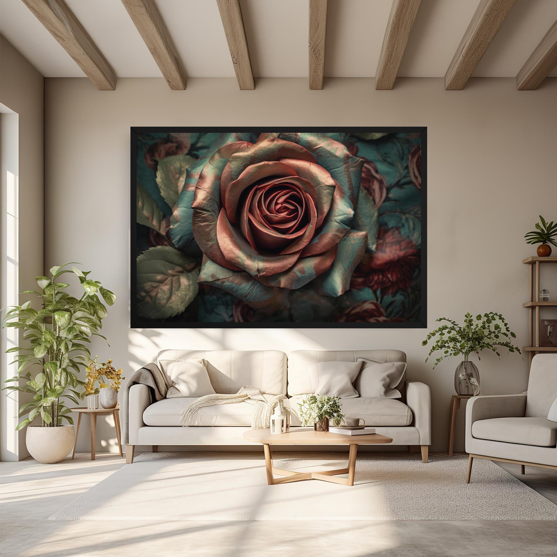 Leinwandbild Exotic Blue Rose mockup 6
