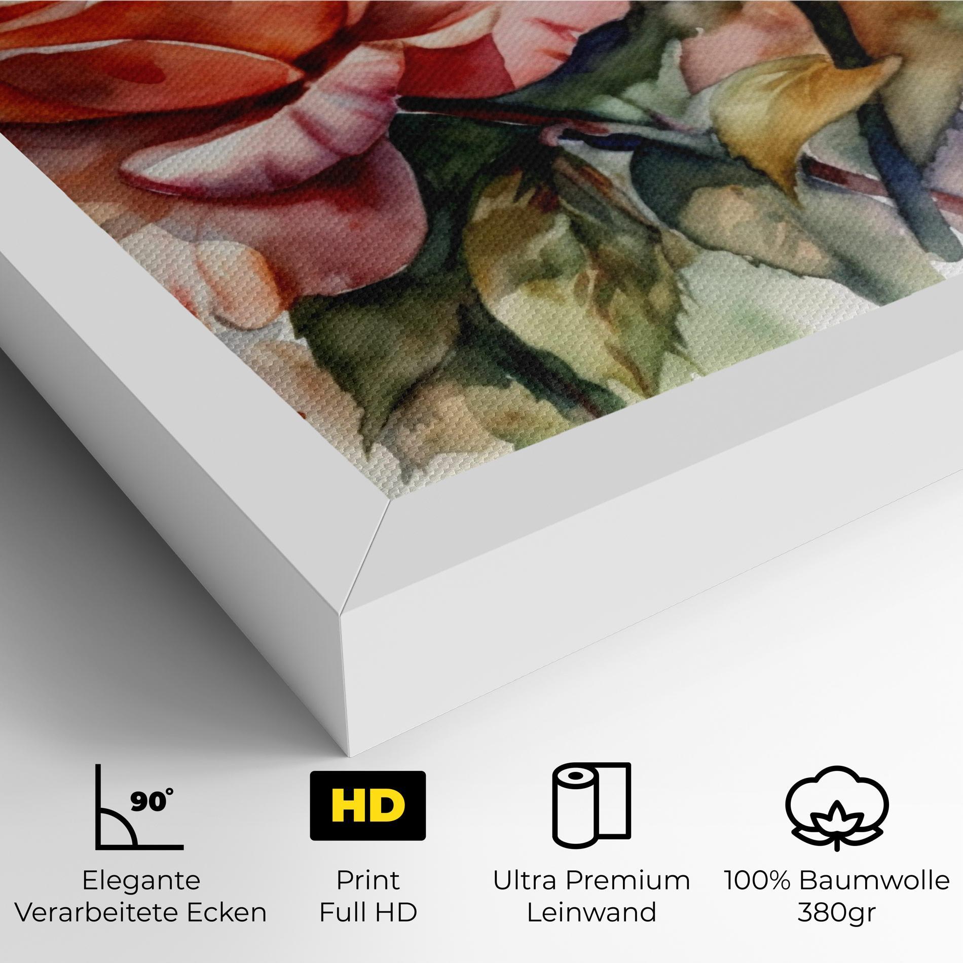 Leinwandbild Big Rose Painted mockup 4