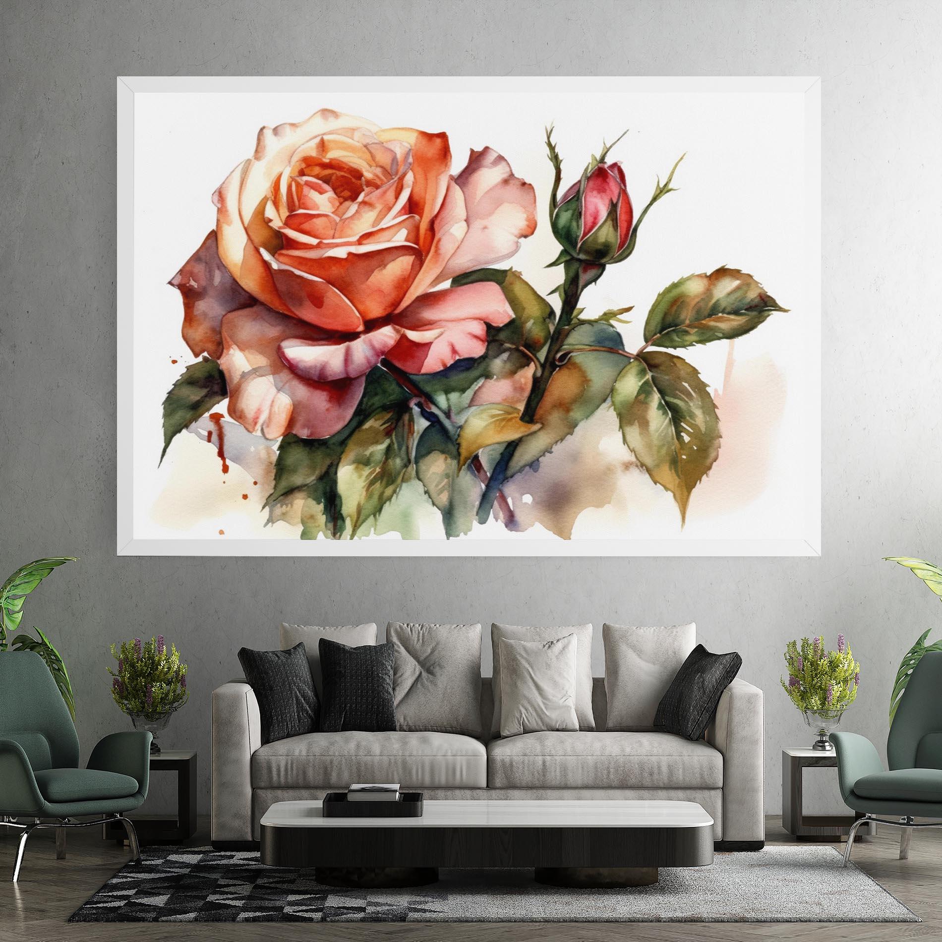 Leinwandbild Big Rose Painted mockup 7