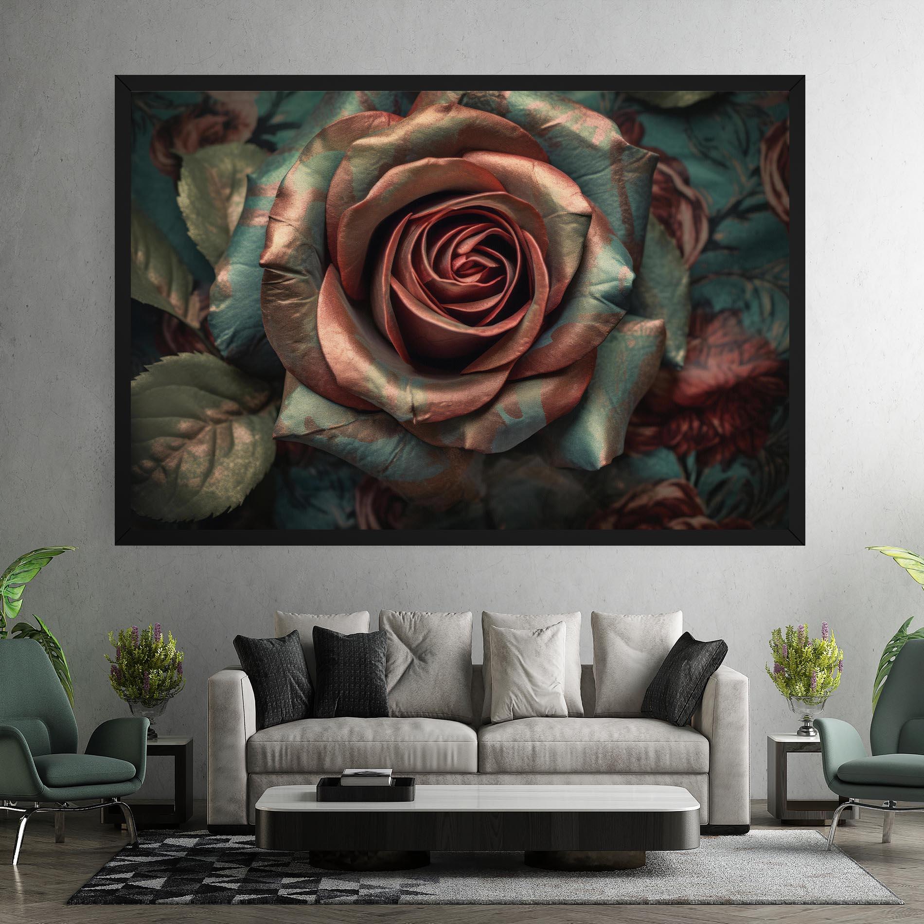 Leinwandbild Exotic Blue Rose mockup 7