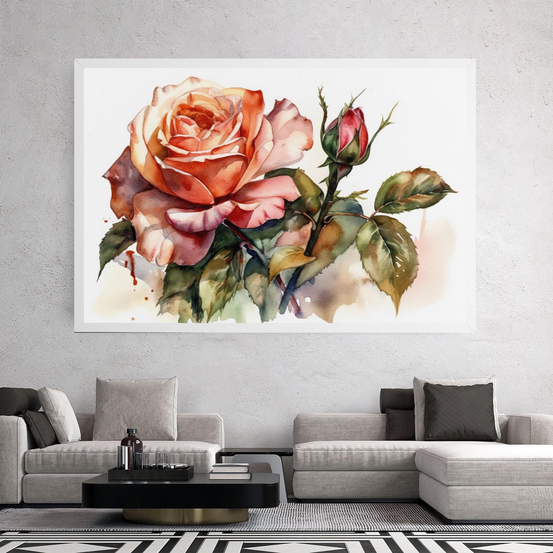 Leinwandbild Big Rose Painted mockup 2