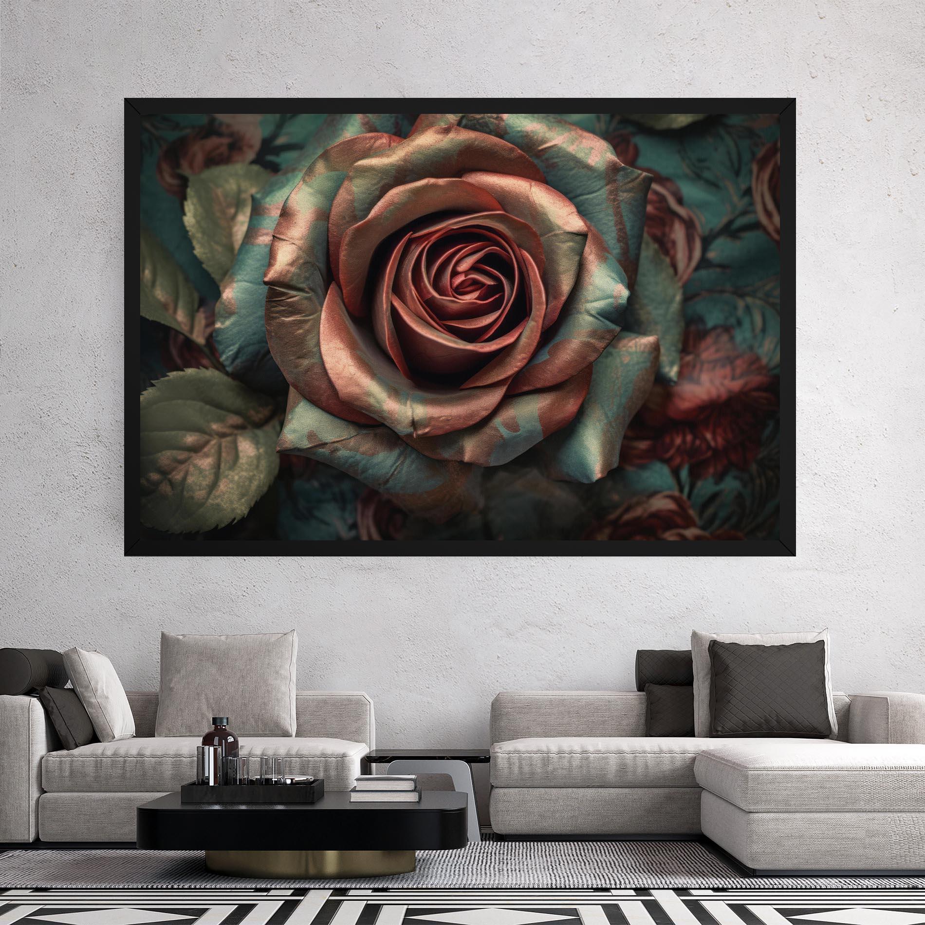 Leinwandbild Exotic Blue Rose mockup 2