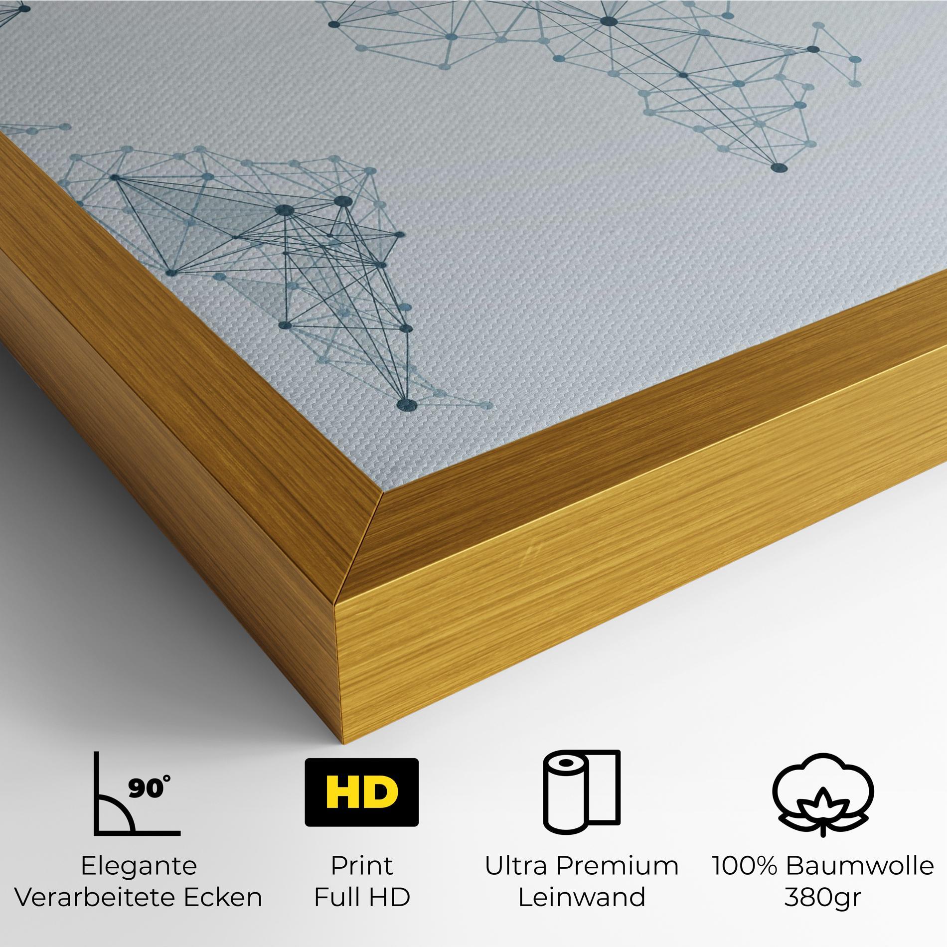 Leinwandbild Blue Line Map mockup 4