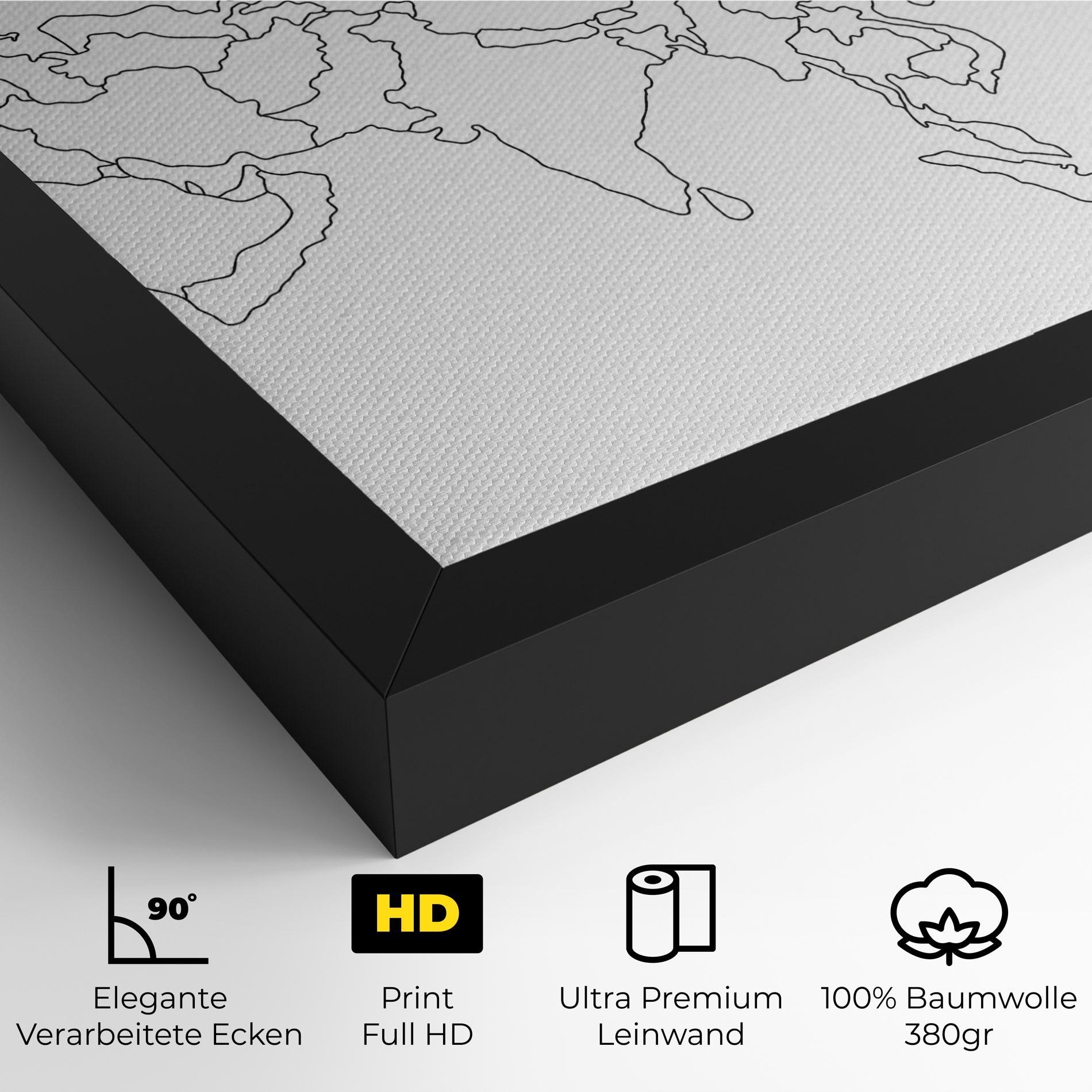 Leinwandbild Asia Map Line mockup 4