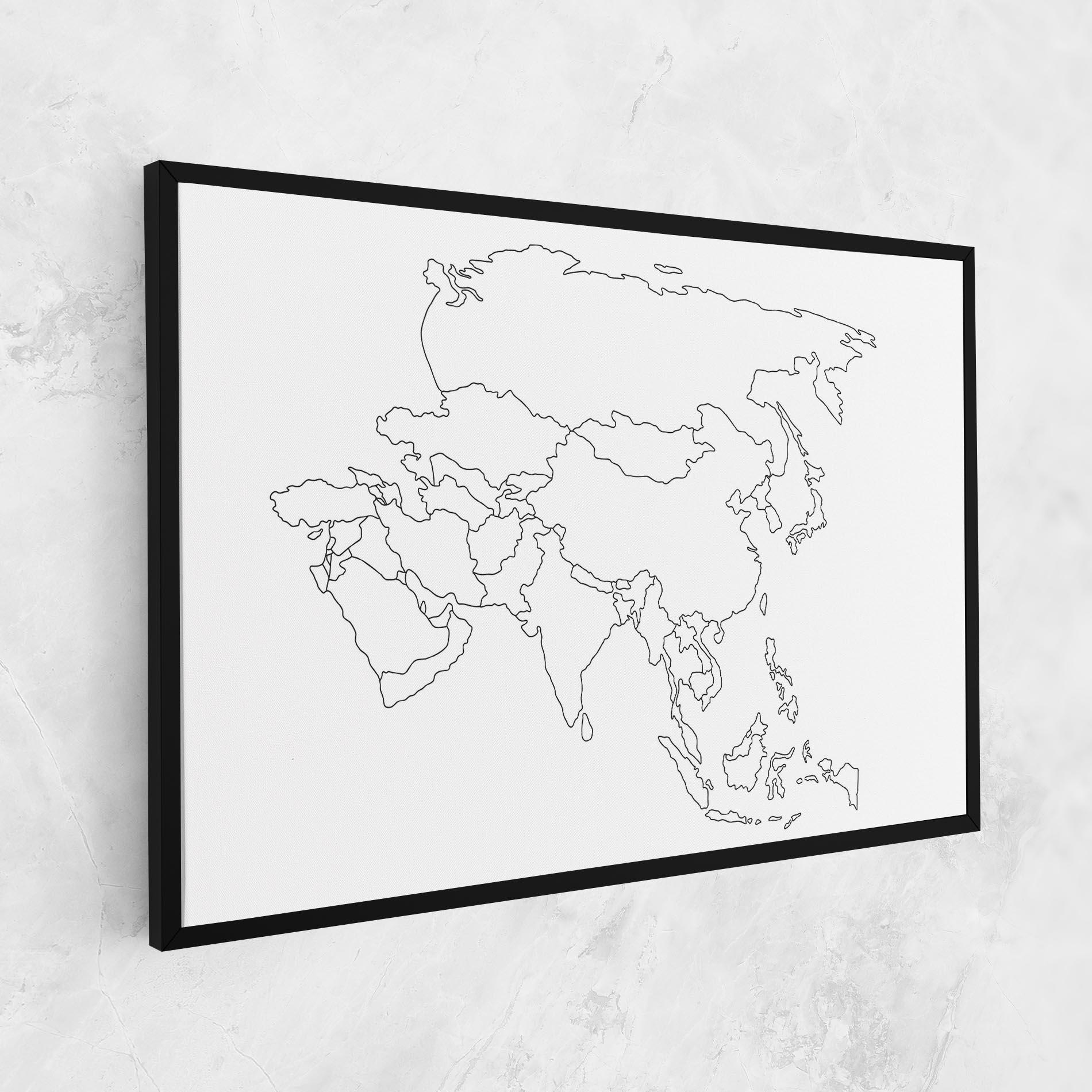 Leinwandbild Asia Map Line mockup 1